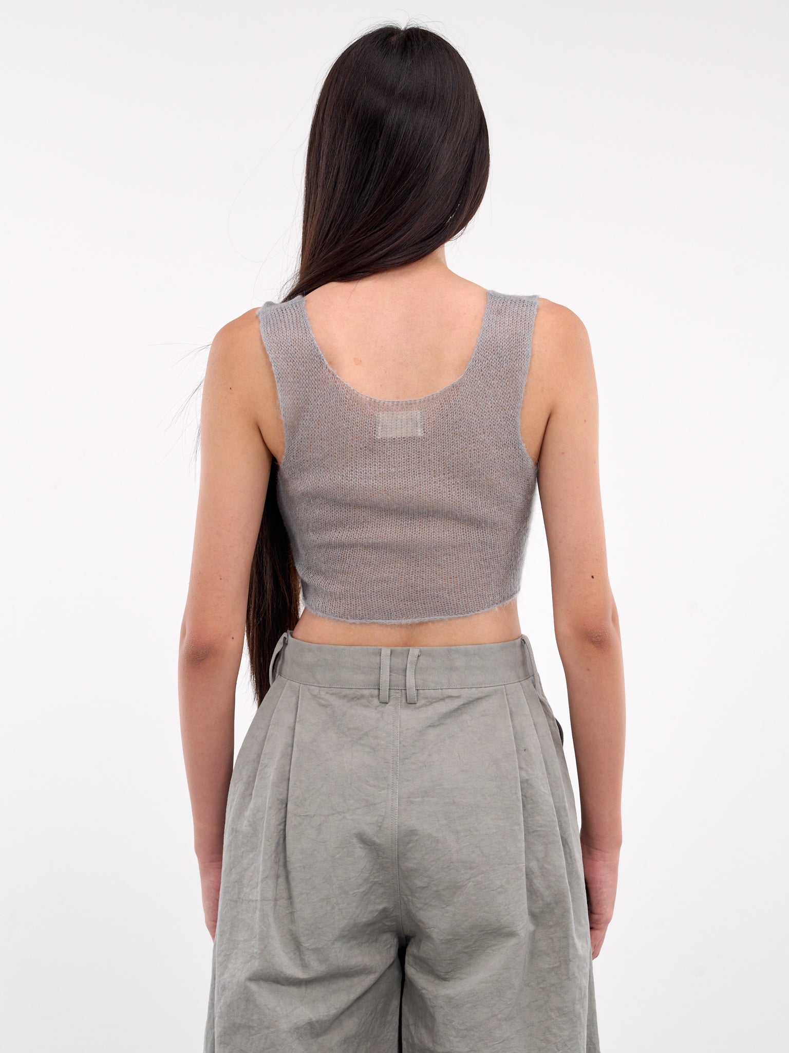 Hand-Knit Cropped Tank Top (09T11GR-GREY)