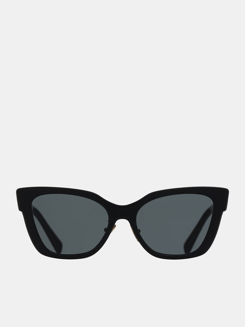 Square Cat Eye Sunglasses (0MU-02ZS-BLACK-DARK-GREY)