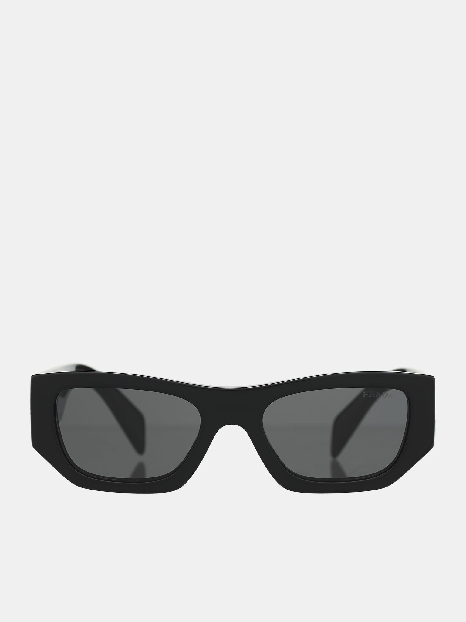 Angled Rectangular Sunglasses (0PR-A01S-BLACK-DARK-GREY)