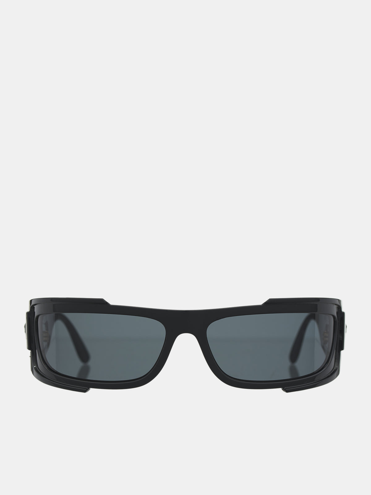 Wraparound Sunglasses (0VE4446-BLACK-DARK-GREY)