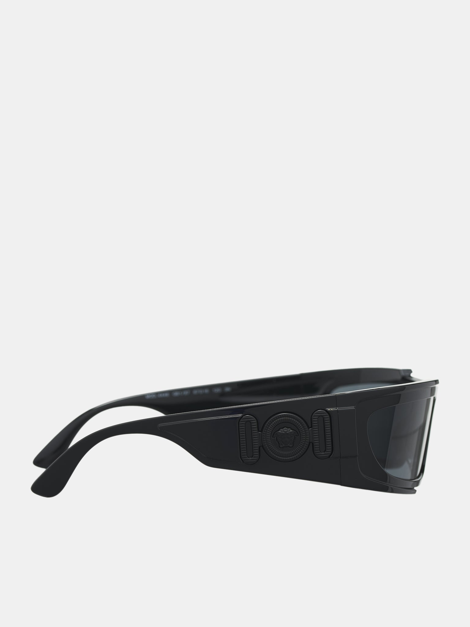 Wraparound Sunglasses (0VE4446-BLACK-DARK-GREY)