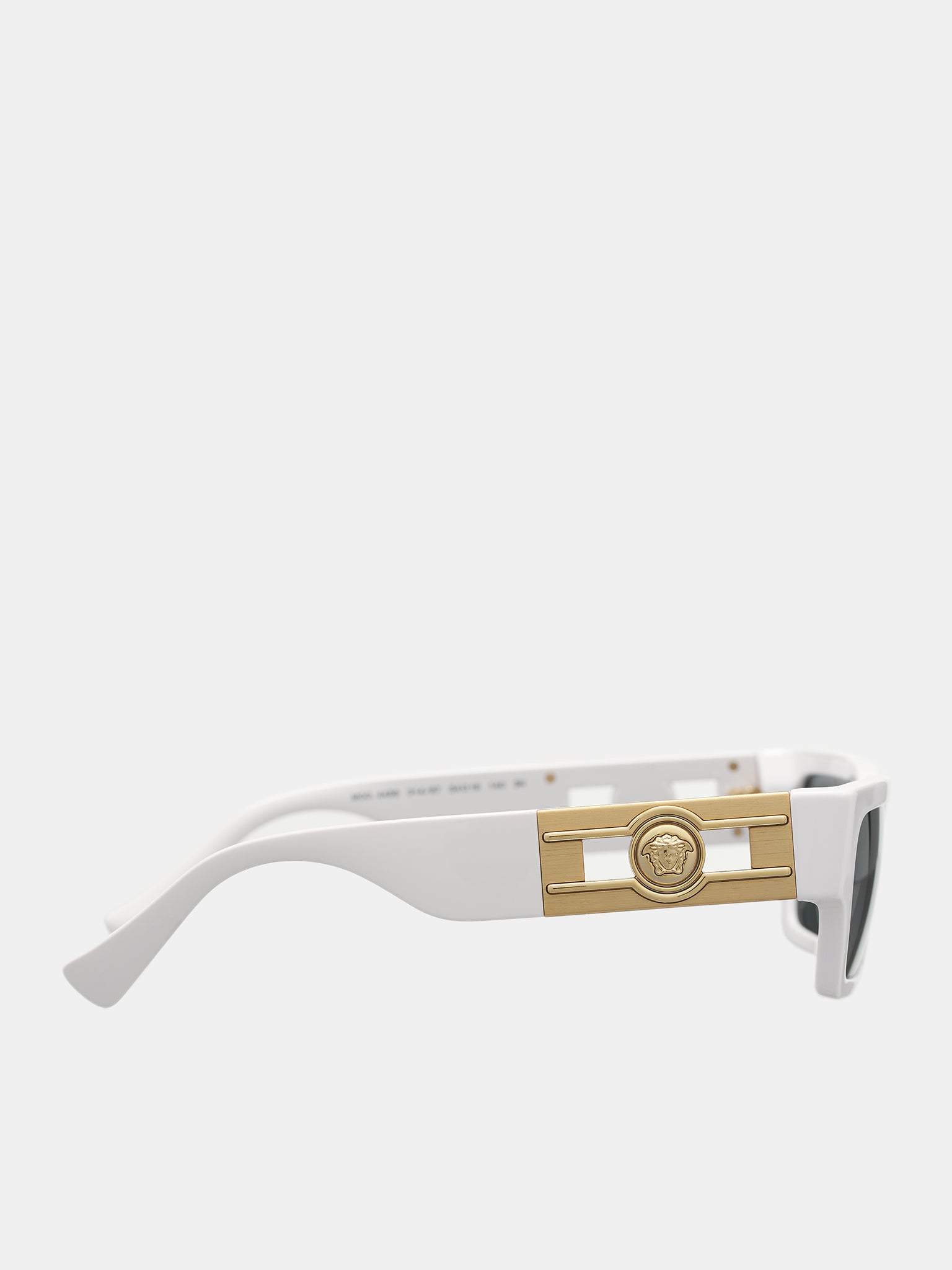 Rectangular Medusa Sunglasses (0VE4459-WHITE-DARK-GREY)