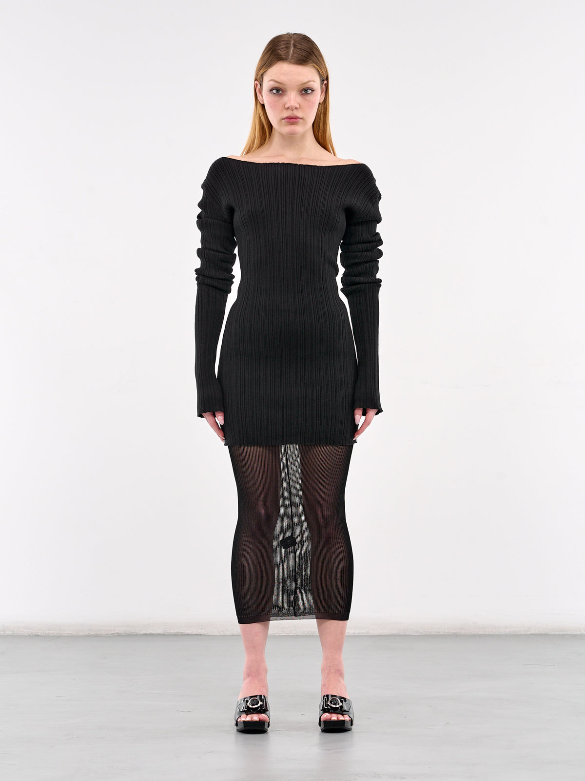 Arches Long Sleeve Knit Dress (10044-ARCHES-BLACK)