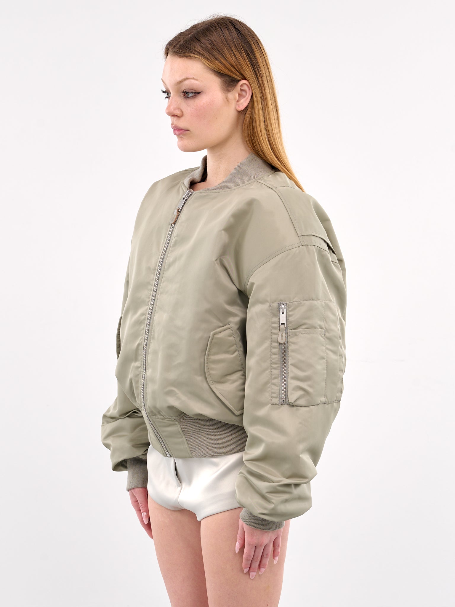 Cropped Broad Bomber Jacket (1007-CROPPED-BROAD-GREY)