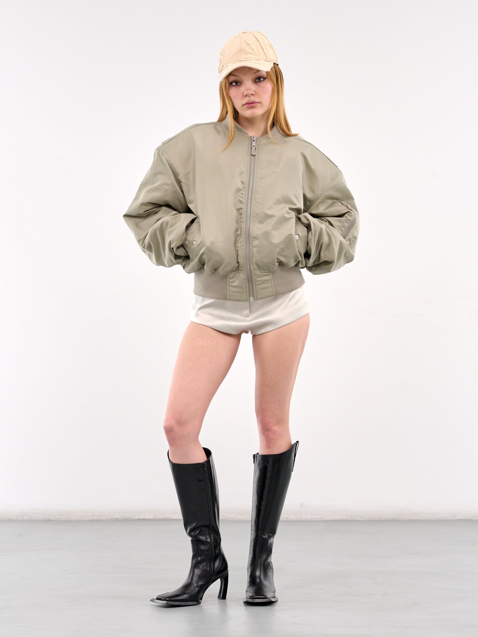 Cropped Broad Bomber Jacket (1007-CROPPED-BROAD-GREY)