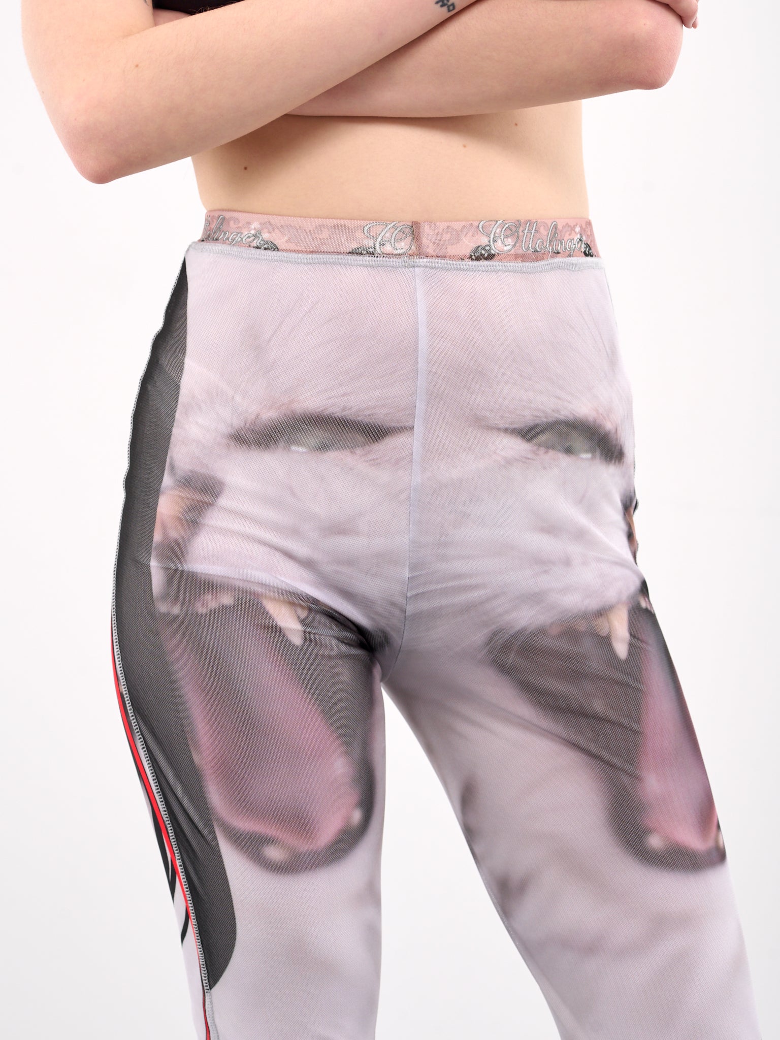 Printed Mesh Pants (10120050102-PRINT-WHITE)