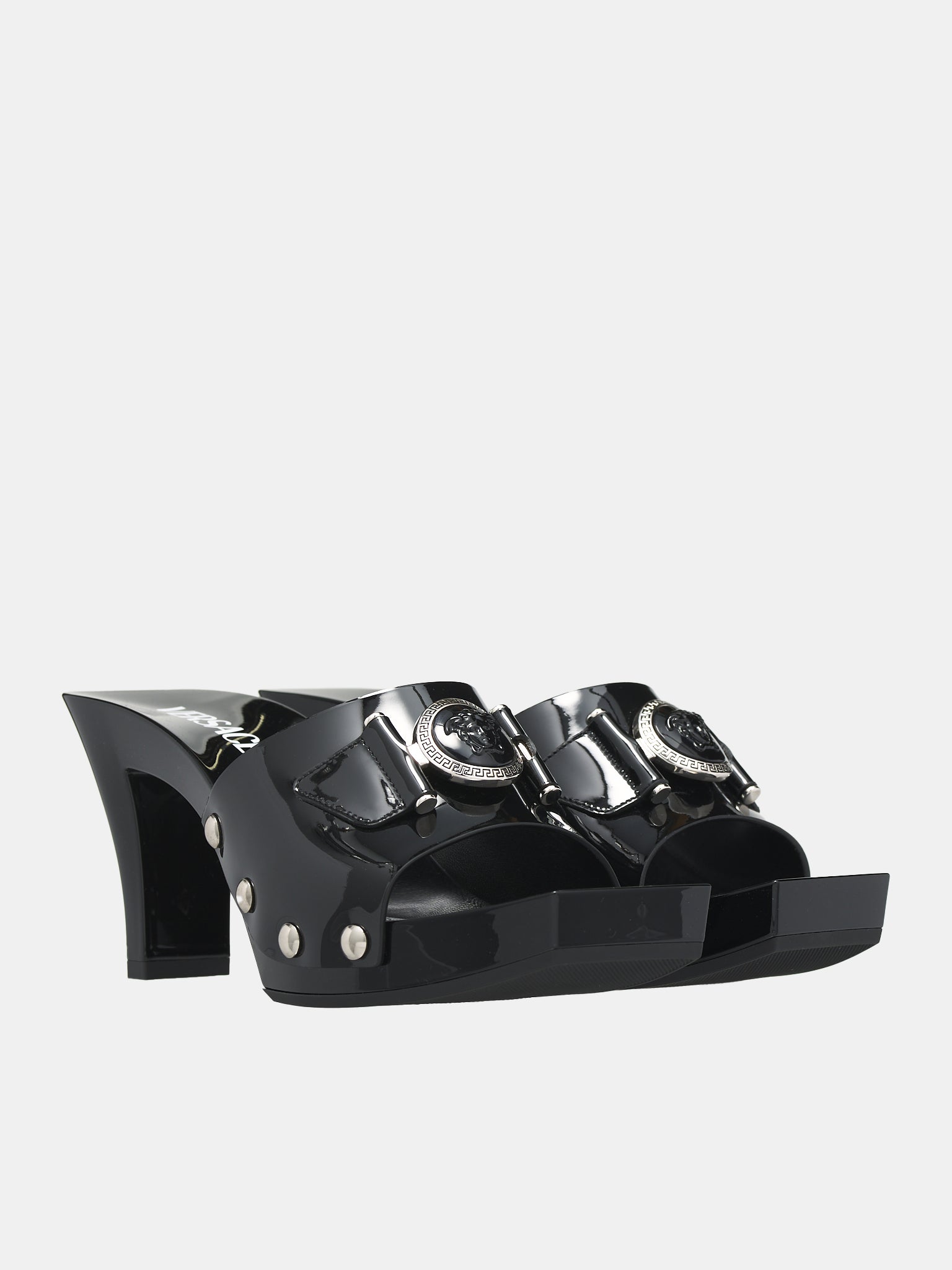 Patent Leather Clogs (1014369-D2VE-BLACK-PALLADIUM)