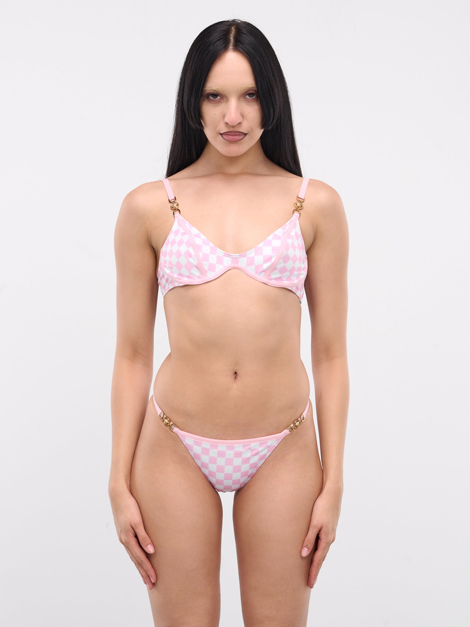 Contrasto Bikini Top (1015249-PASTEL-PINK-WHITE)