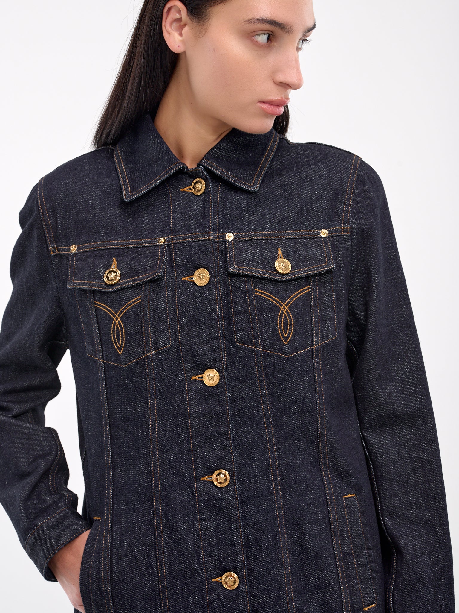 Denim Long Coat (1017265-1A12294-1D100-DARK-BLU)