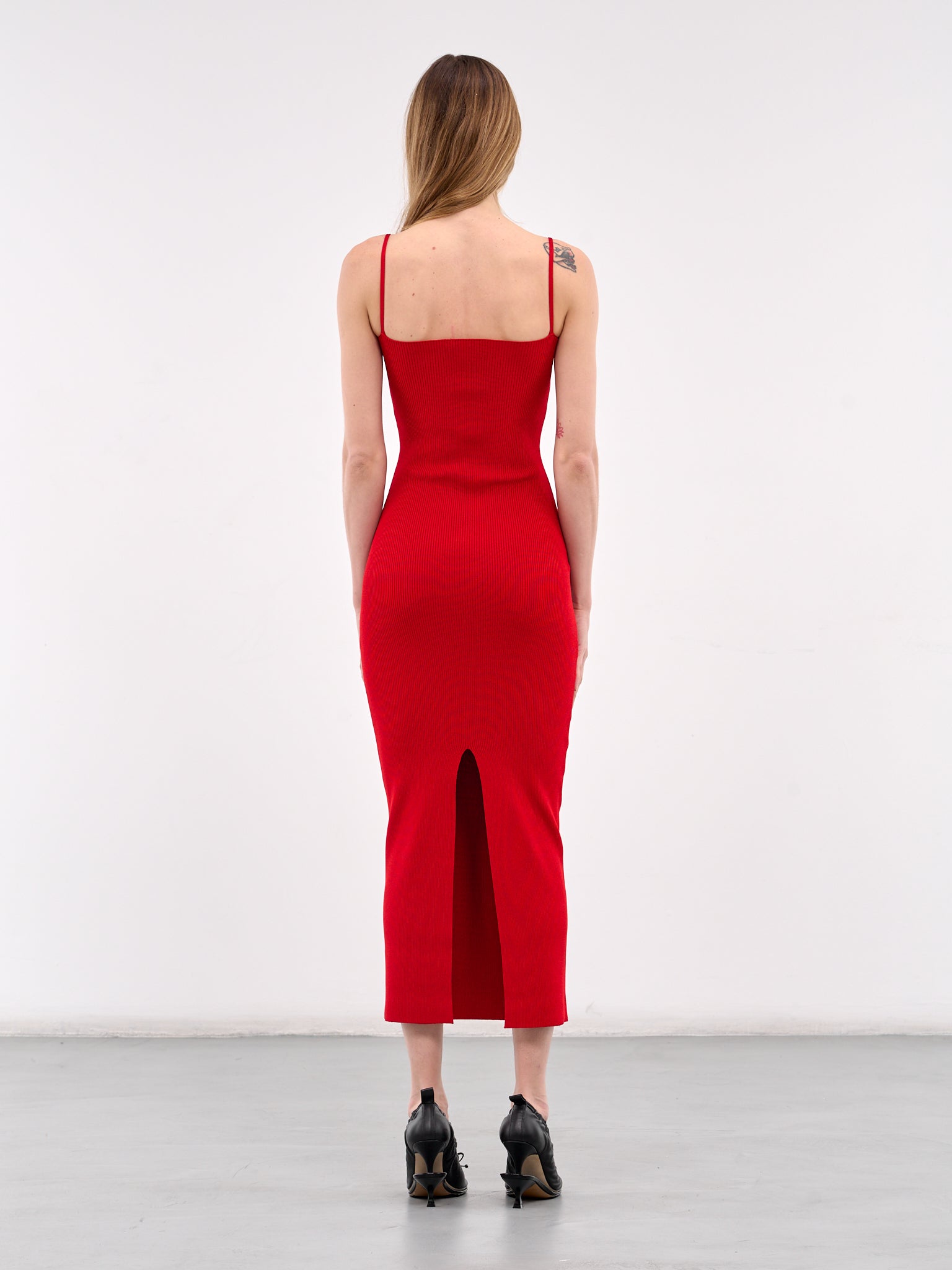 Safety Pin Knit Midi Dress (1018586-1A12699-LIPSTICK-RED)