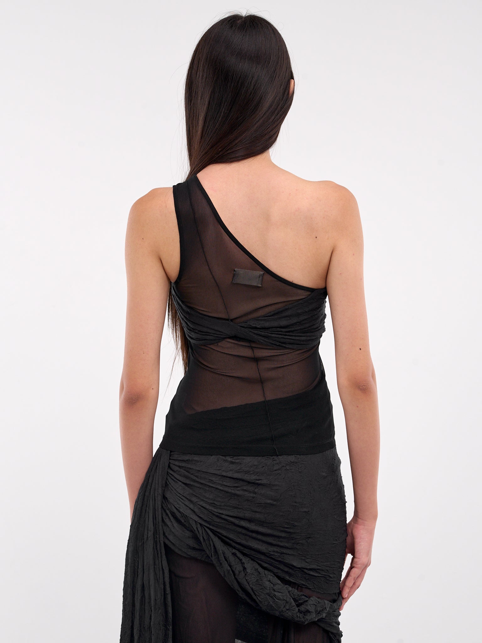 Asymmetric Draped Top (09T05BK-BLACK)