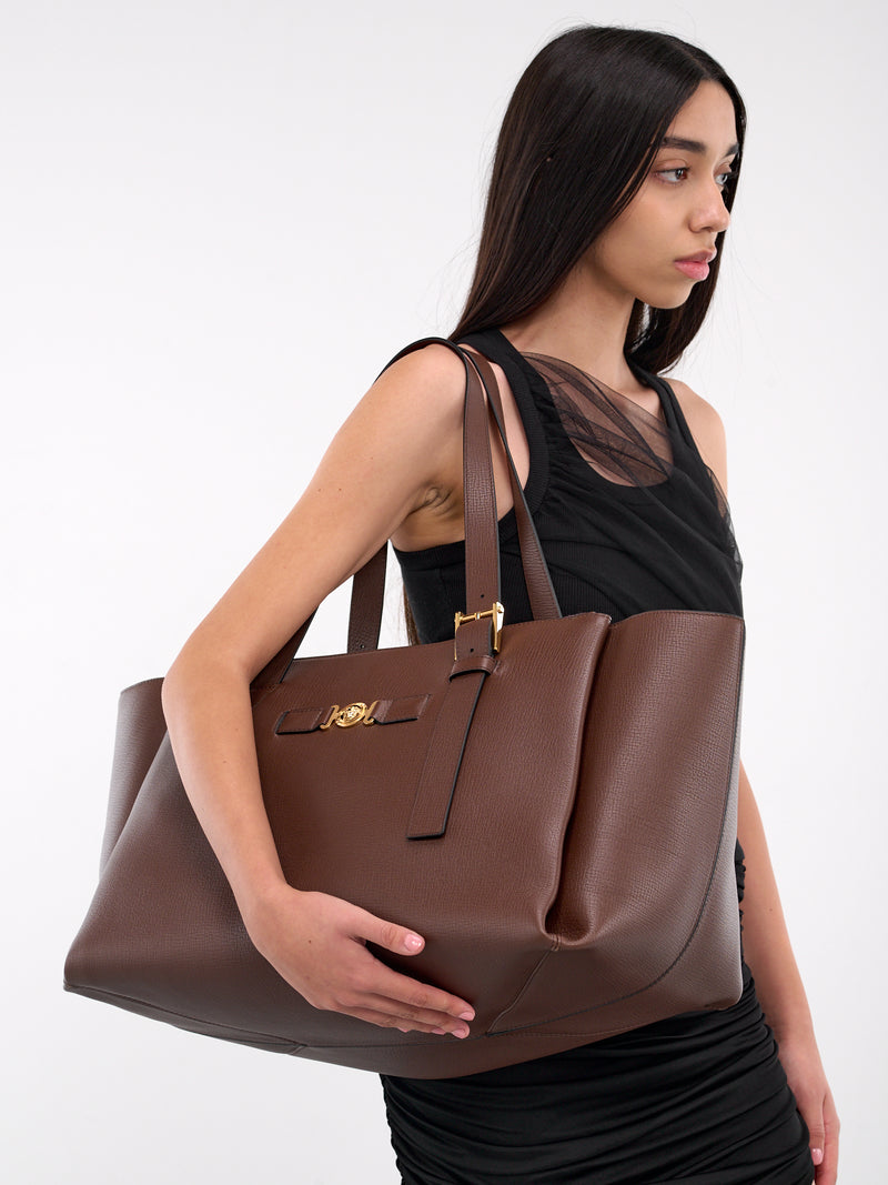 Medusa Biggie Maxi Tote Bag (1016666-1A11816-1ND3V-BROWN-GO)