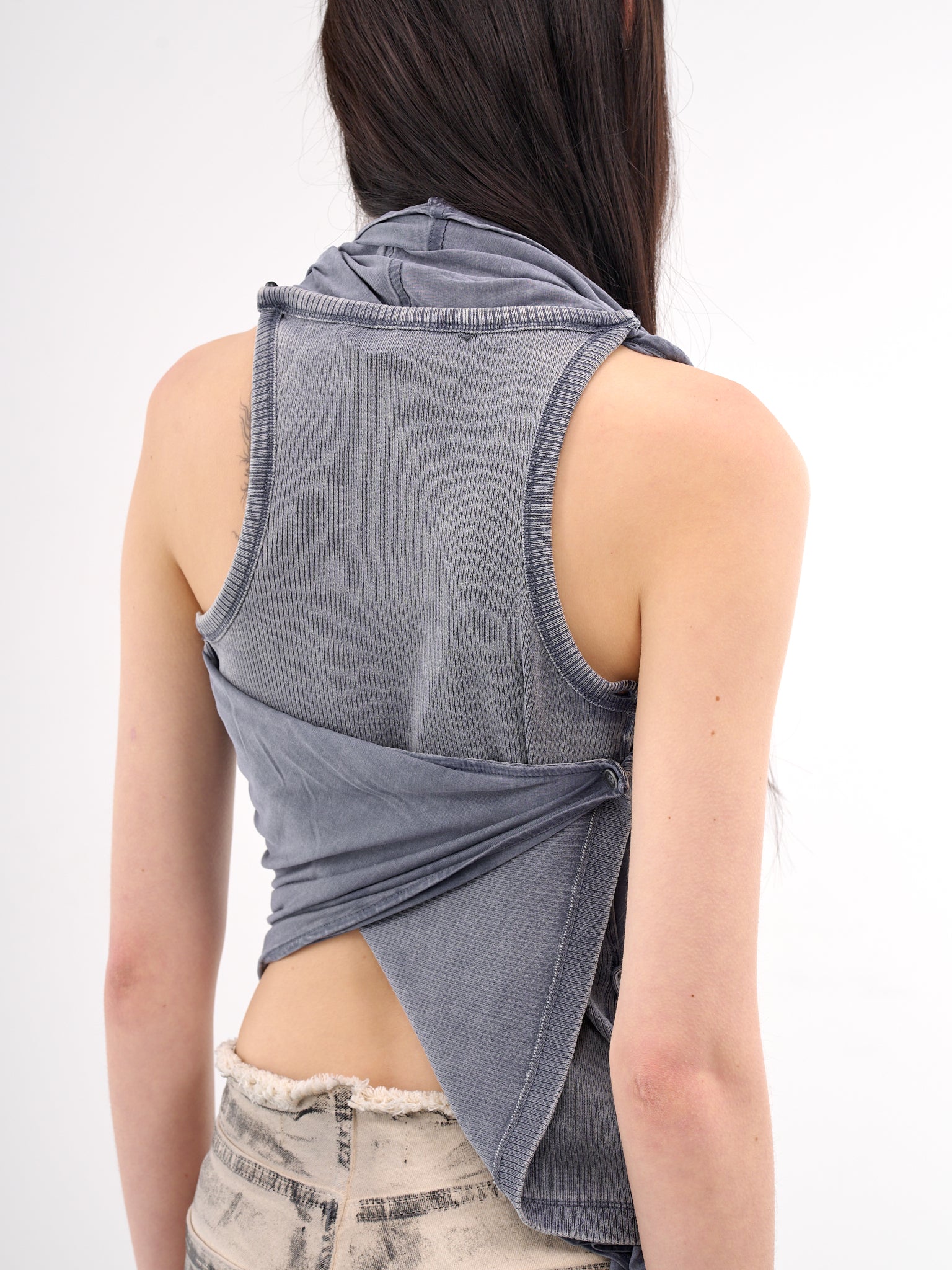 Insert Scarf Tank Top (105TO002-J100-WASHED-NAVY)