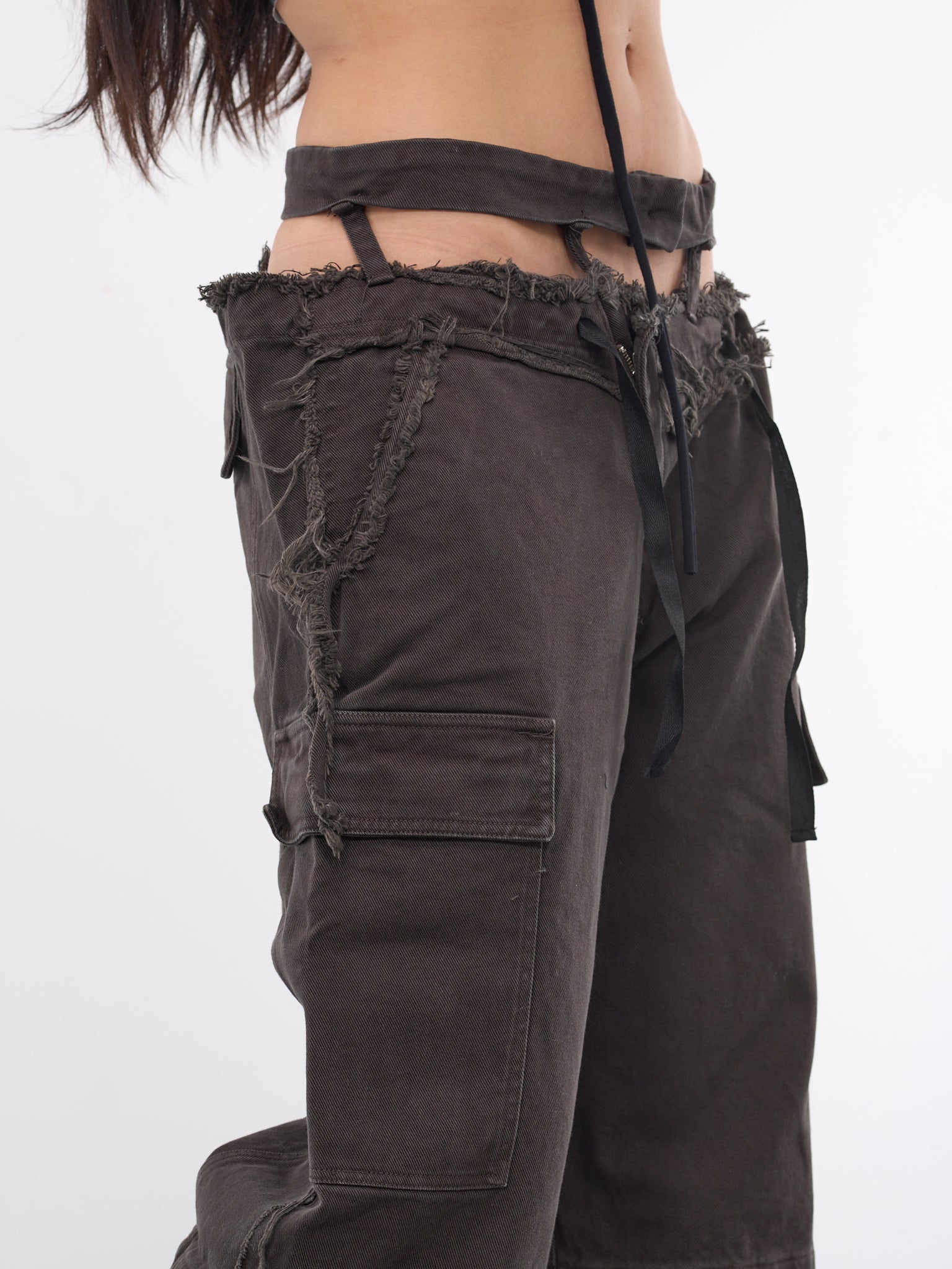 Baggy Cargo Pants (1060801521-DARK-BROWN-CANVAS)