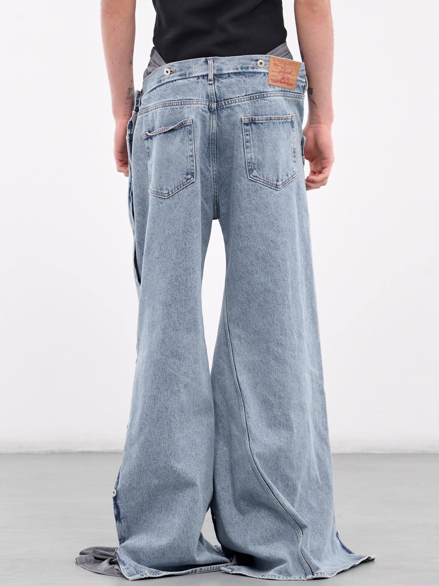 Collapsed Waist Jeans (107PA007-D14-ICE-BLUE-GREY)