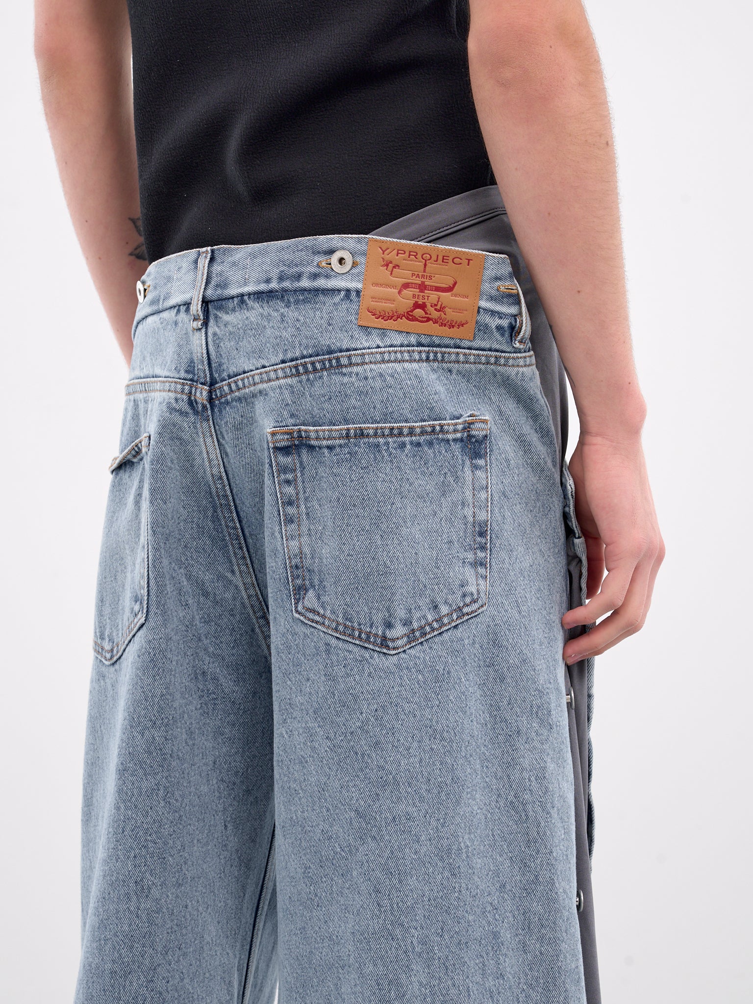 Collapsed Waist Jeans (107PA007-D14-ICE-BLUE-GREY)