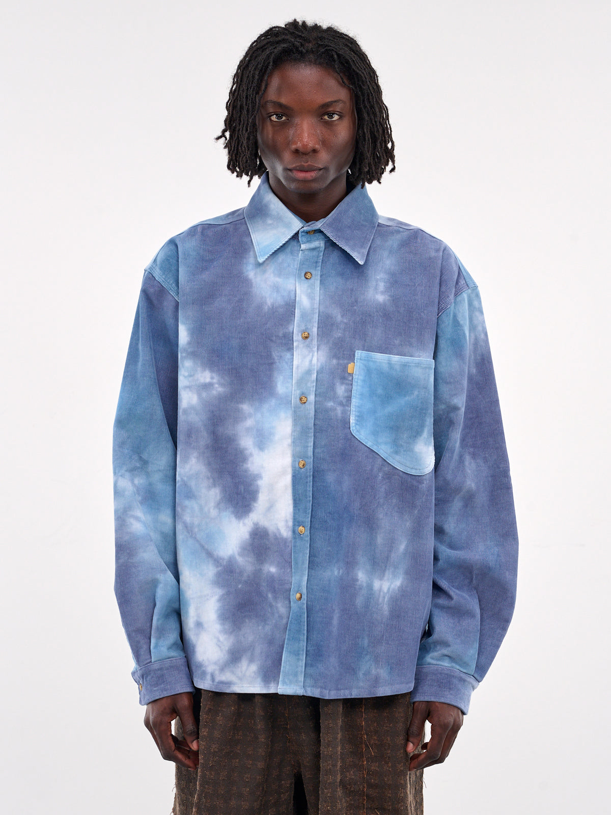 Tie-Dye Corduroy Overshirt (10B007-BLUE)