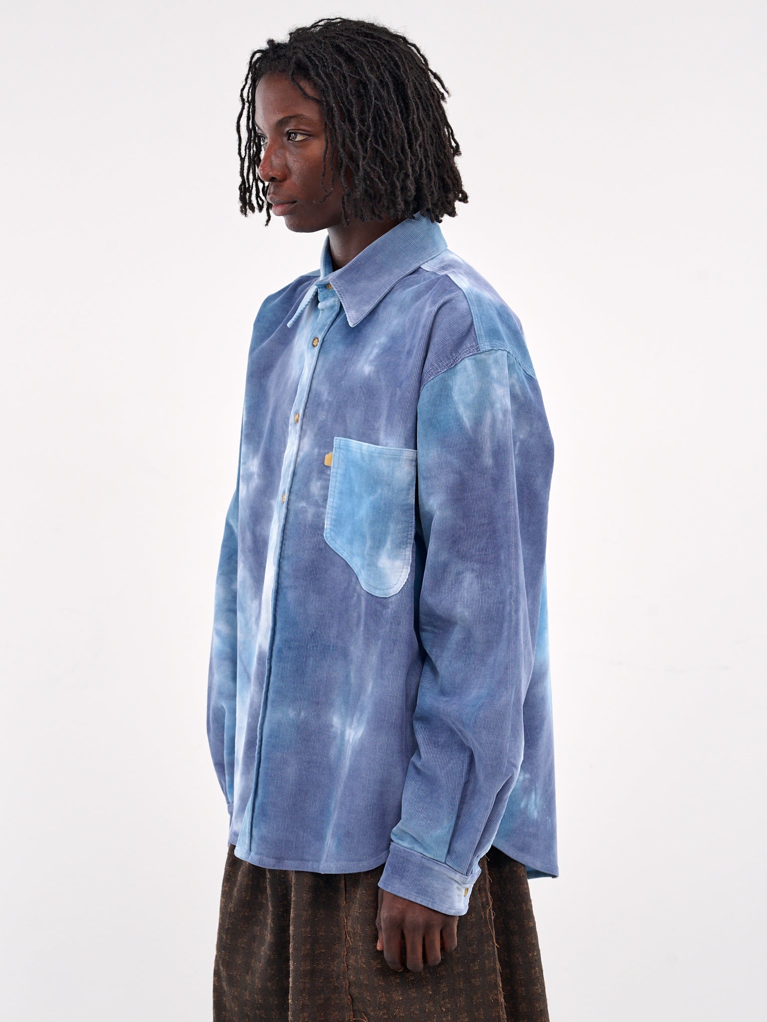 Tie-Dye Corduroy Overshirt (10B007-BLUE)