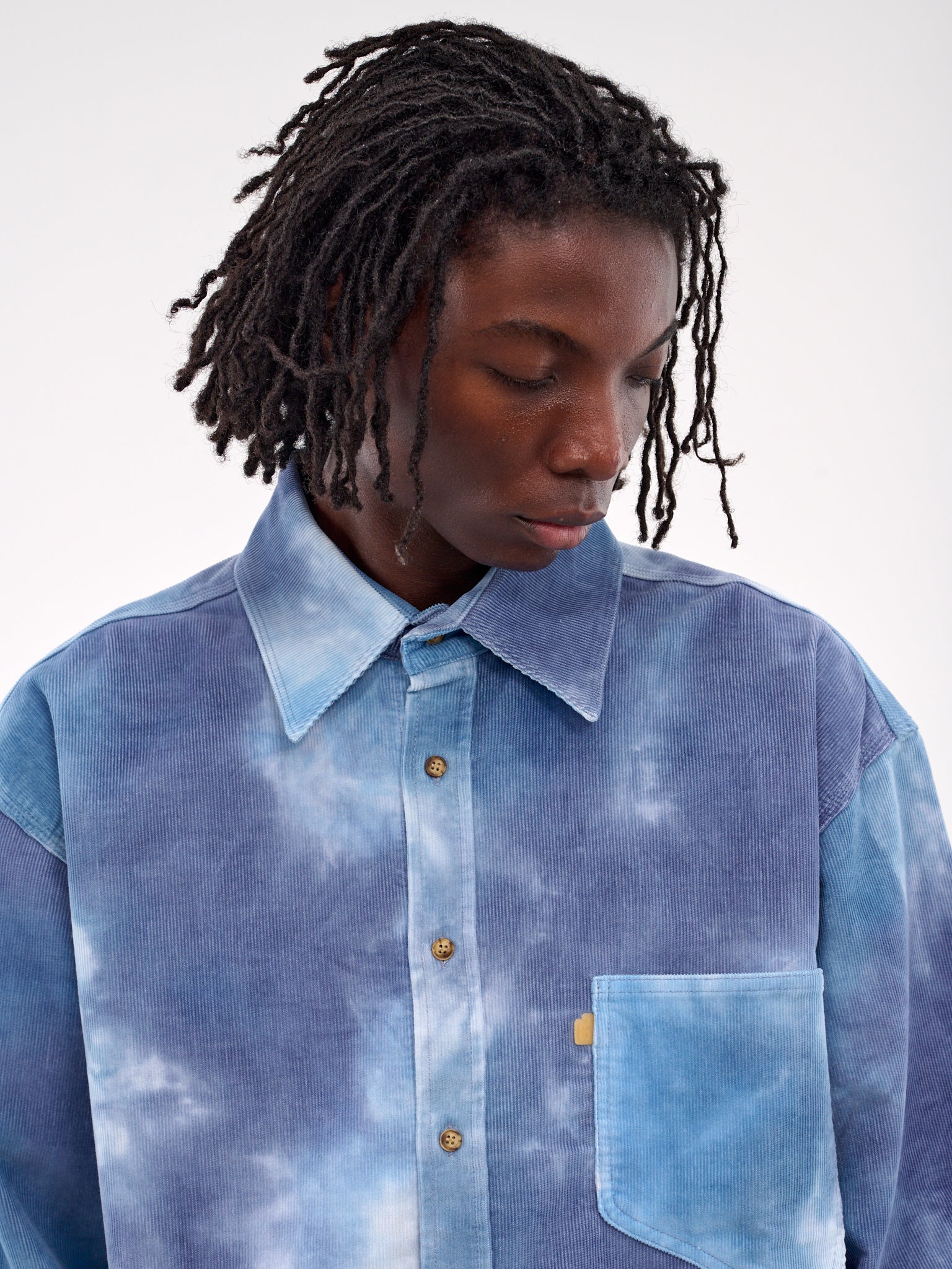 Tie-Dye Corduroy Overshirt (10B007-BLUE)