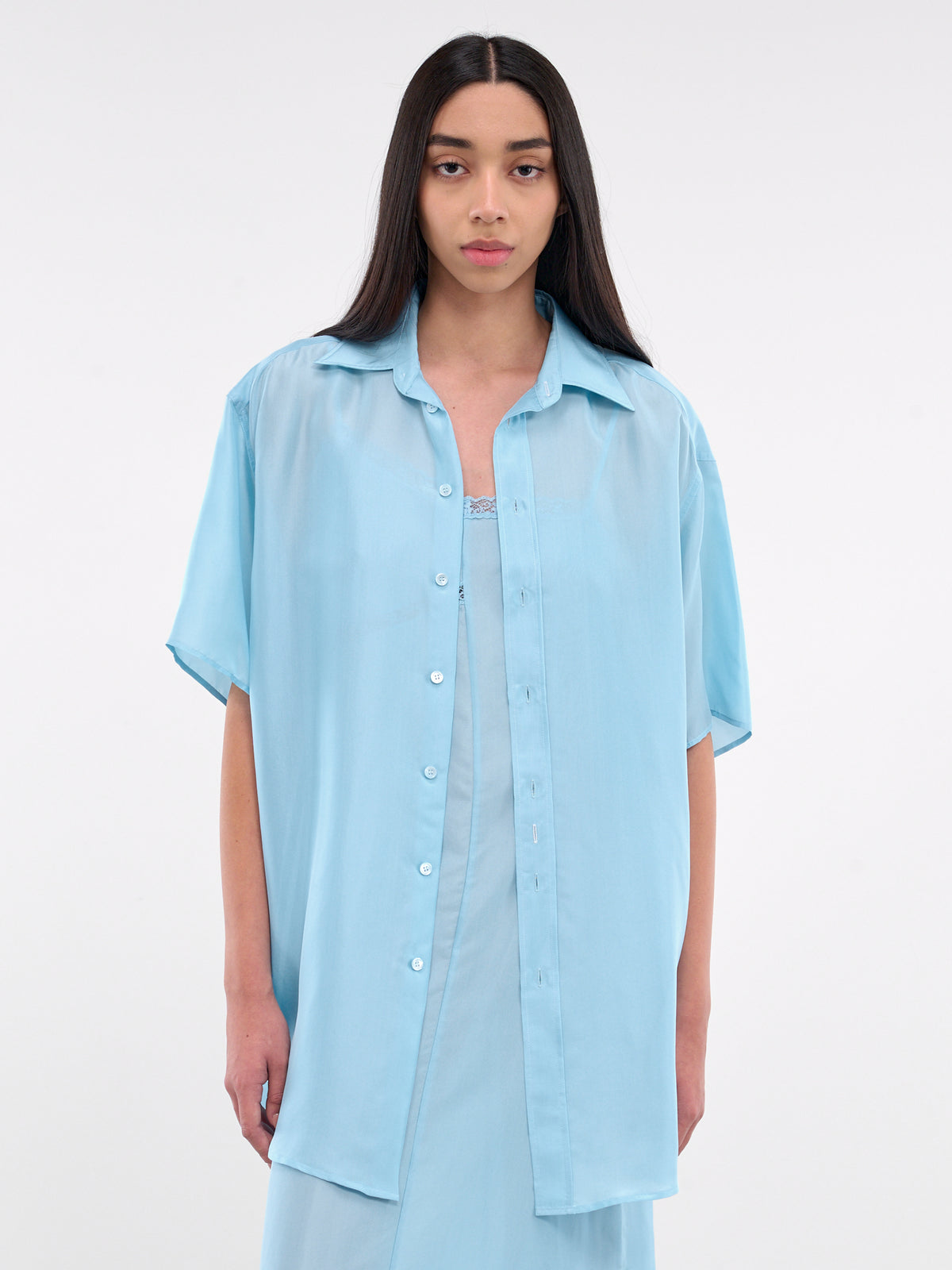 Oversized Short Sleeve Shirt (S52NF0013-M35244-512-LIGHT-BLU)