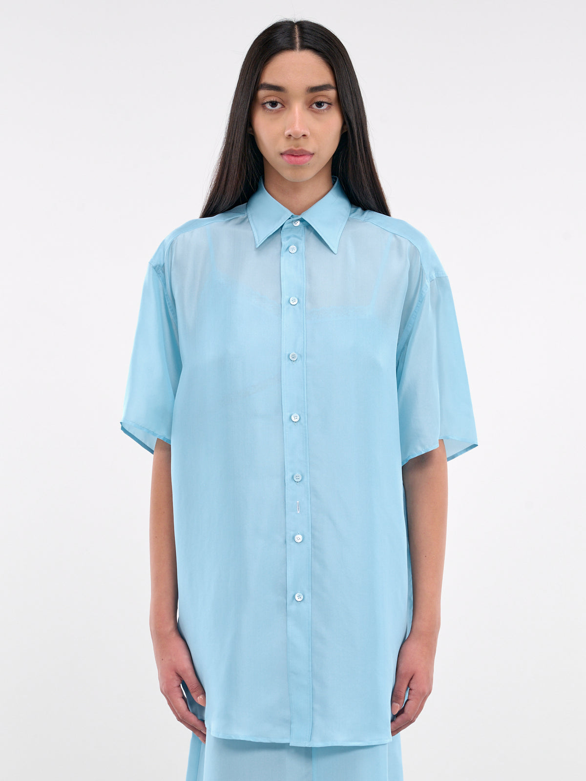 Oversized Short Sleeve Shirt (S52NF0013-M35244-512-LIGHT-BLU)