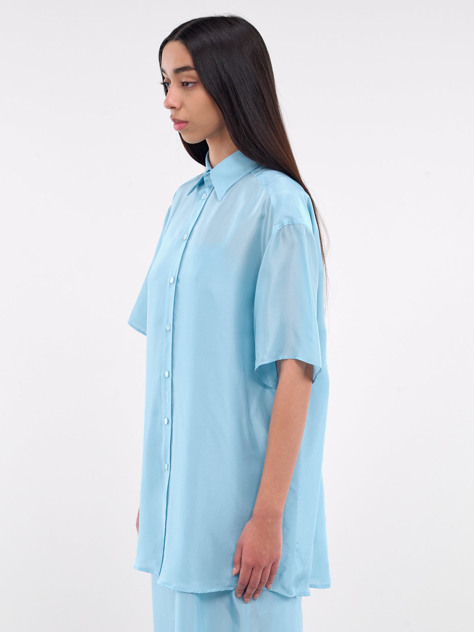 Oversized Short Sleeve Shirt (S52NF0013-M35244-512-LIGHT-BLU)