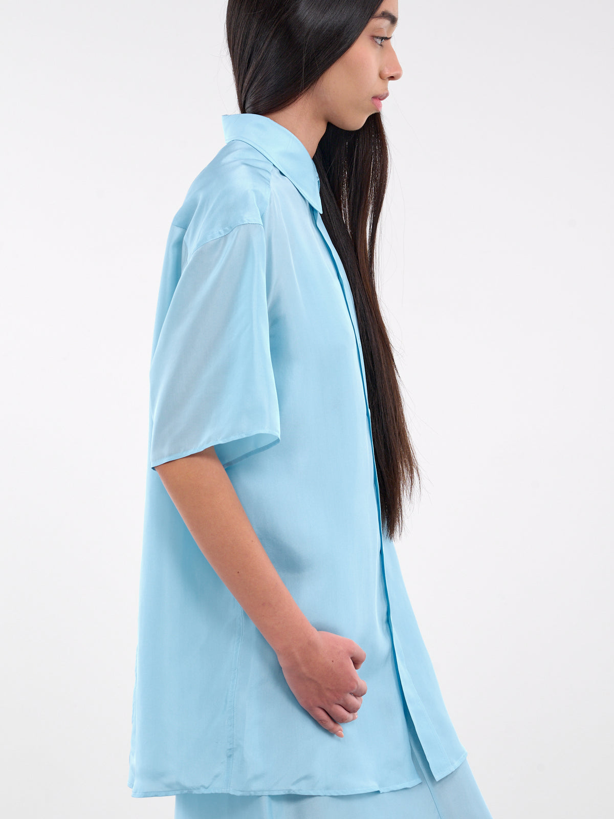 Oversized Short Sleeve Shirt (S52NF0013-M35244-512-LIGHT-BLU)