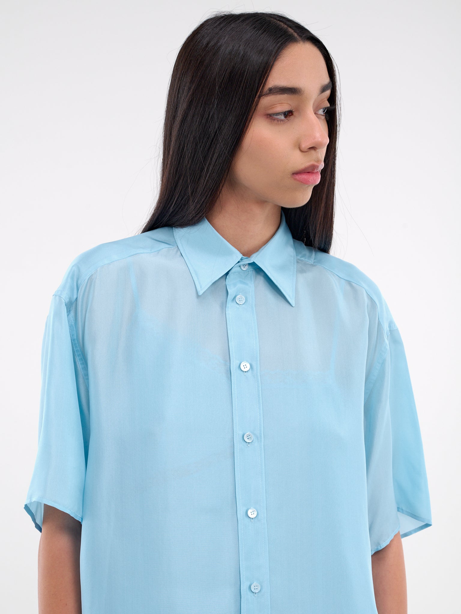 Oversized Short Sleeve Shirt (S52NF0013-M35244-512-LIGHT-BLU)