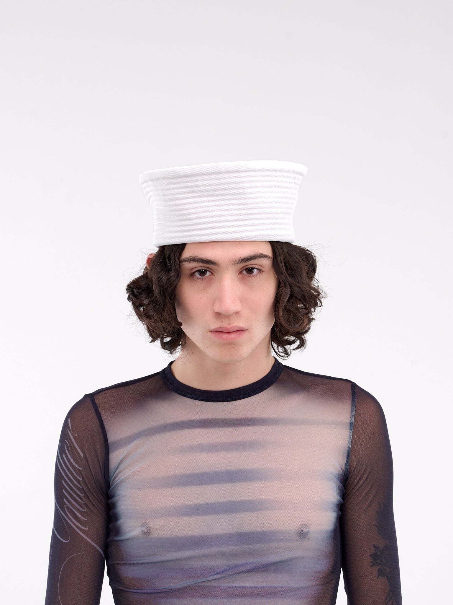 The Wide Sailor Bucket Hat (25-33-U-CC048-D021-WHITE)