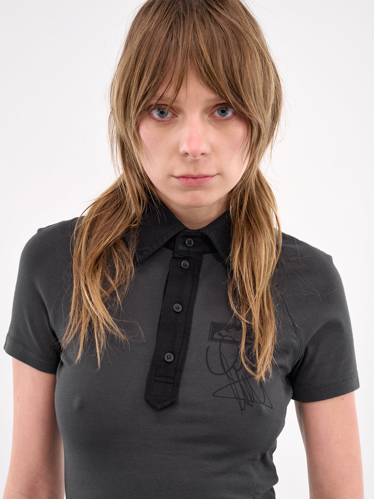 Deconstructed Polo Tee (11510211501-BLACK)