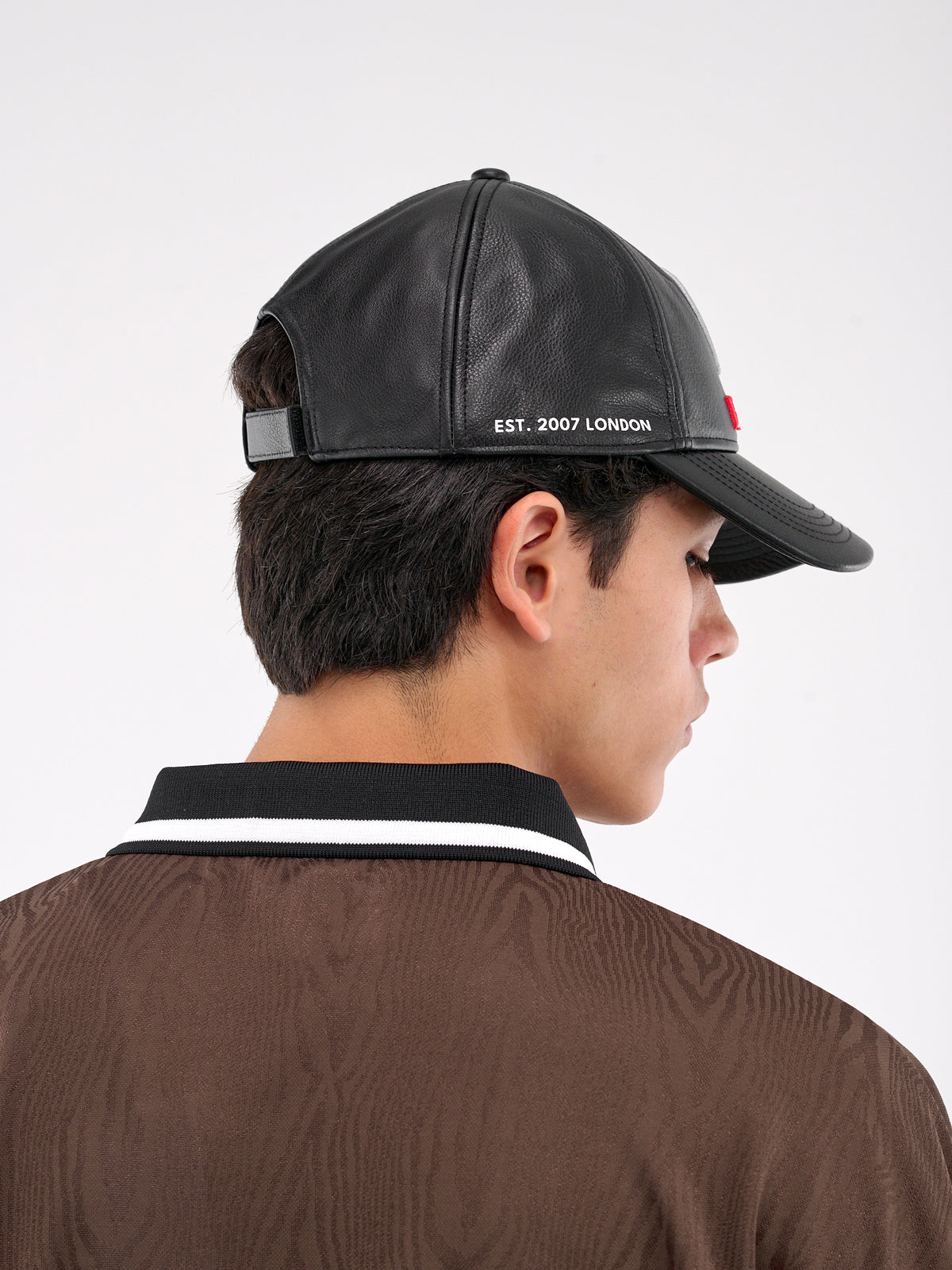 Leather Logo Cap (1170LP09001-BLACK)