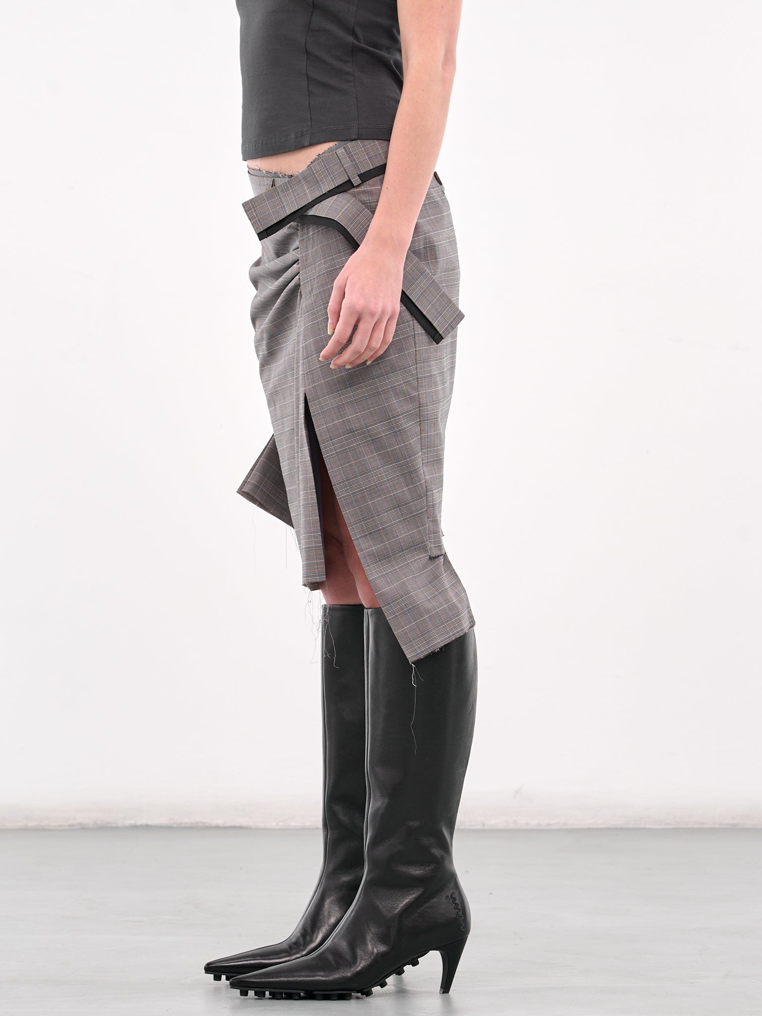 Drape Pencil Skirt (12330052302-GREY)