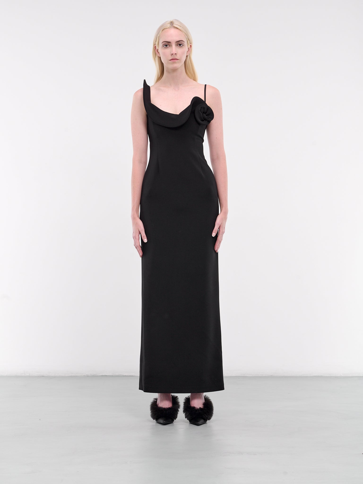 Rose Sculptural Dress (13-142924-BLACK)