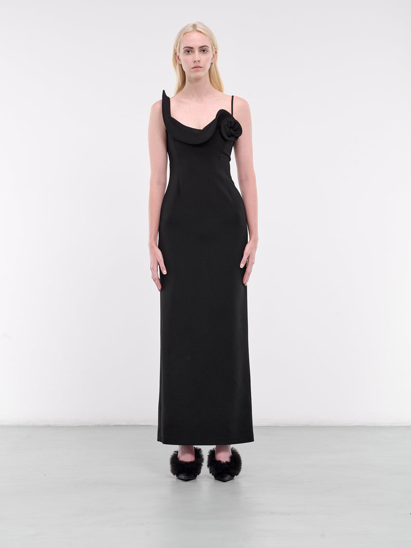 Rose Sculptural Dress (13-142924-BLACK)