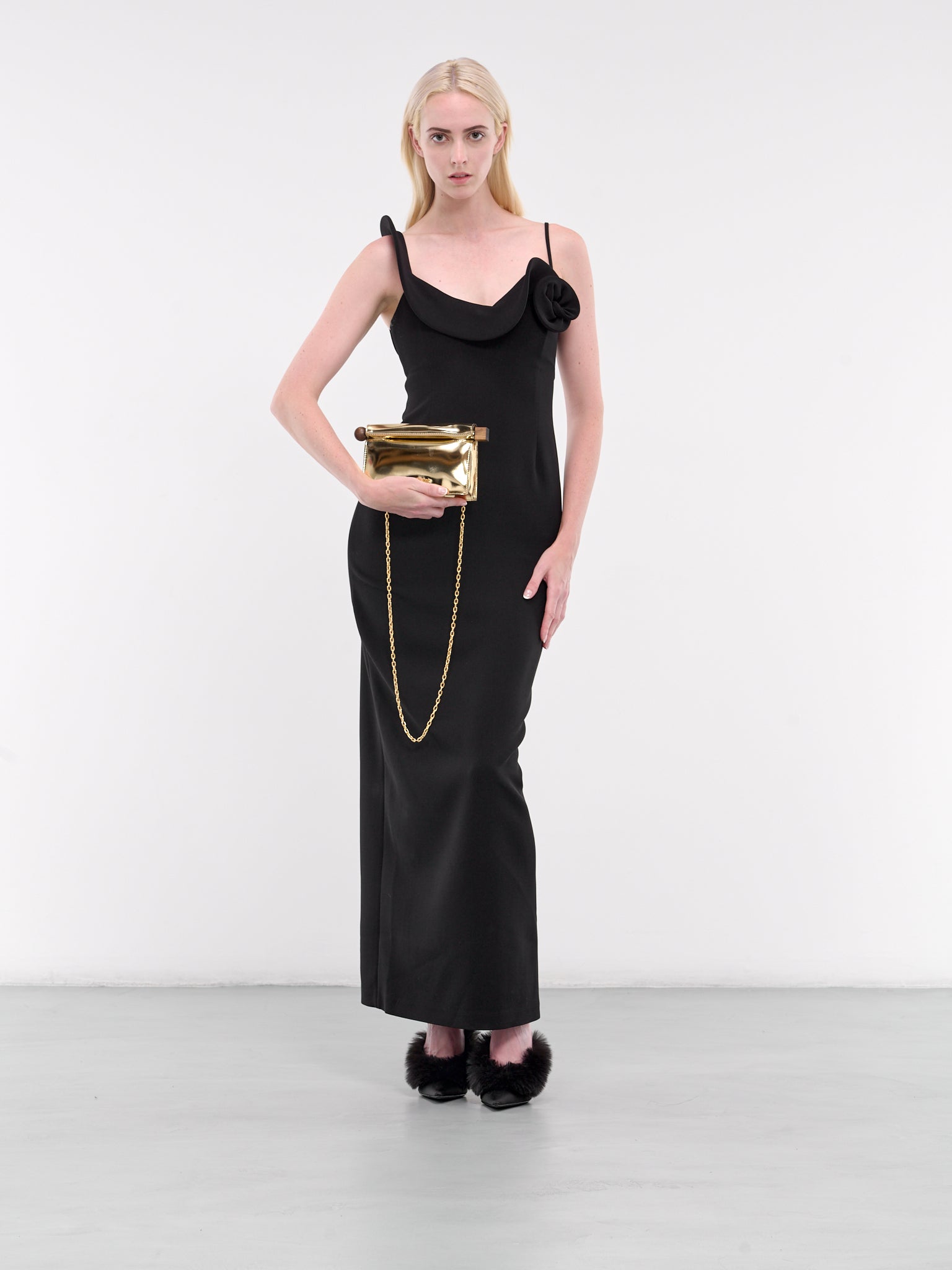 Rose Sculptural Dress (13-142924-BLACK)