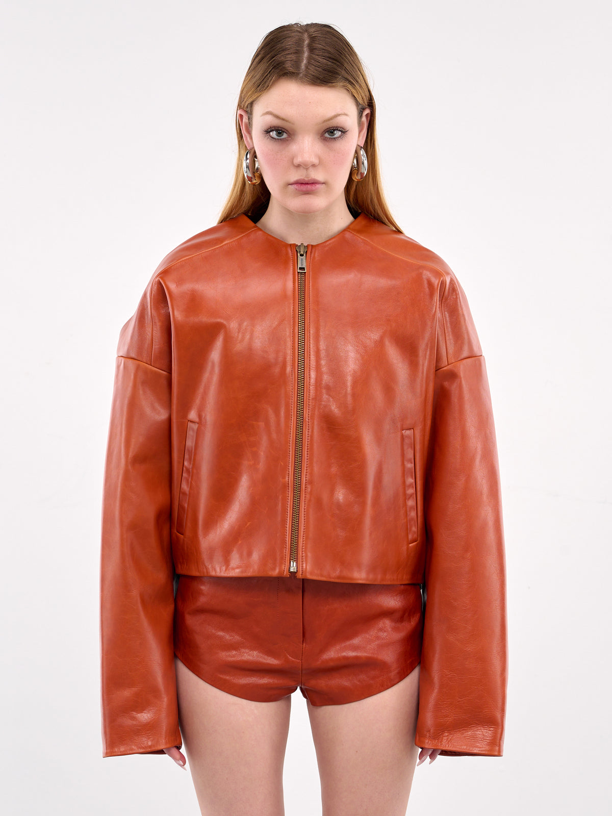 Arced Leather Jacket (13010-ARCED-COPPER)