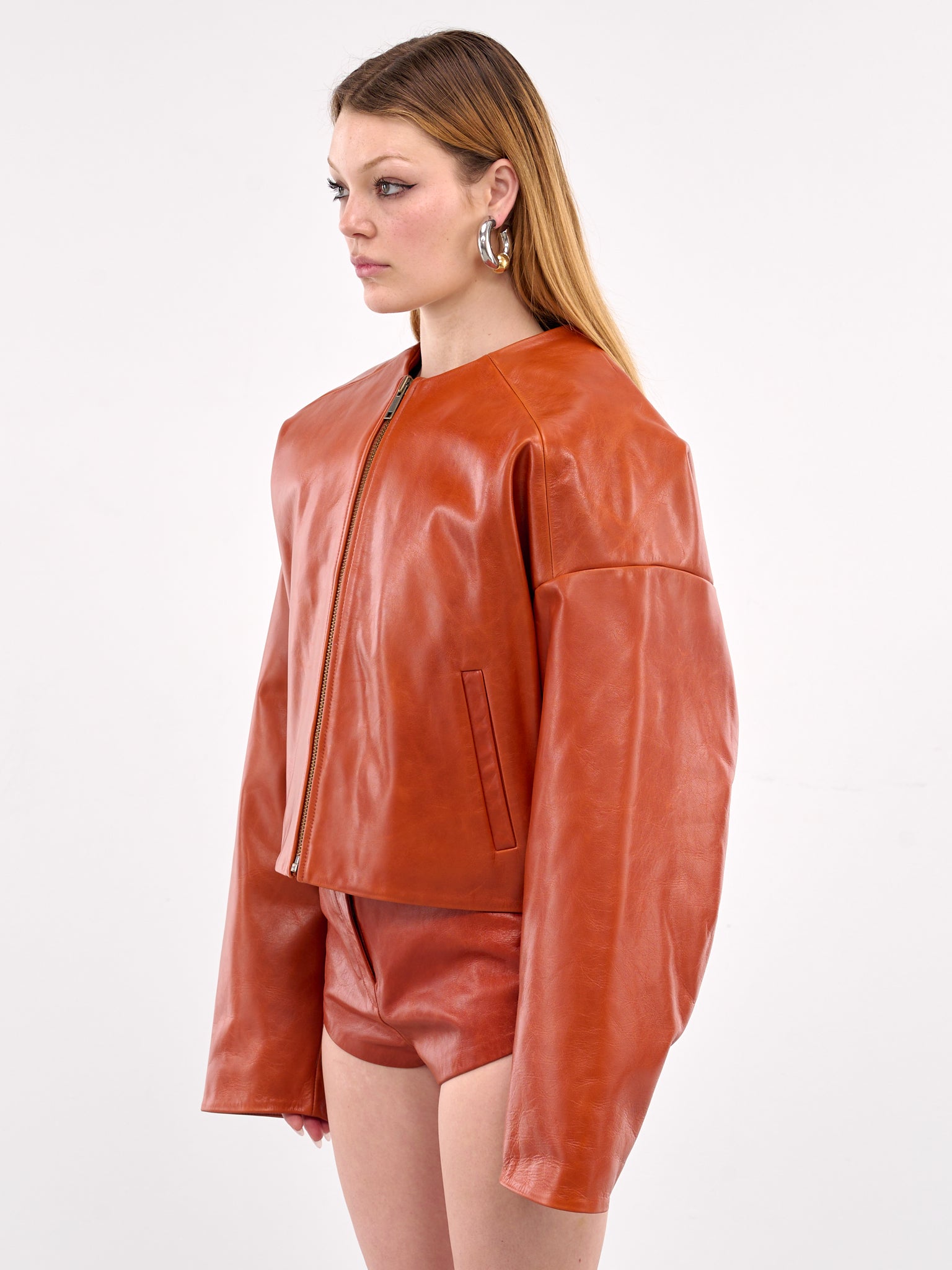 Arced Leather Jacket (13010-ARCED-COPPER)