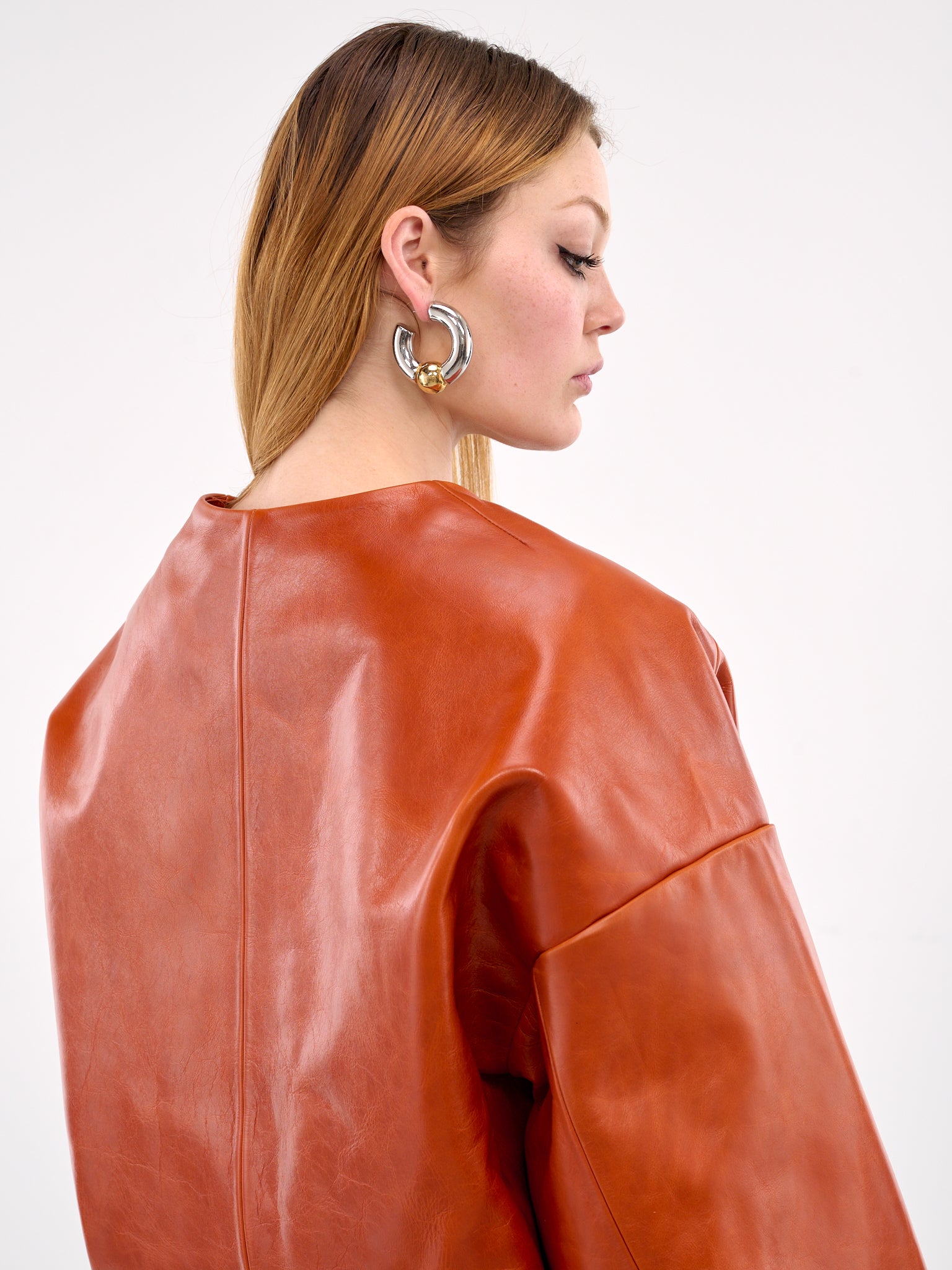 Arced Leather Jacket (13010-ARCED-COPPER)