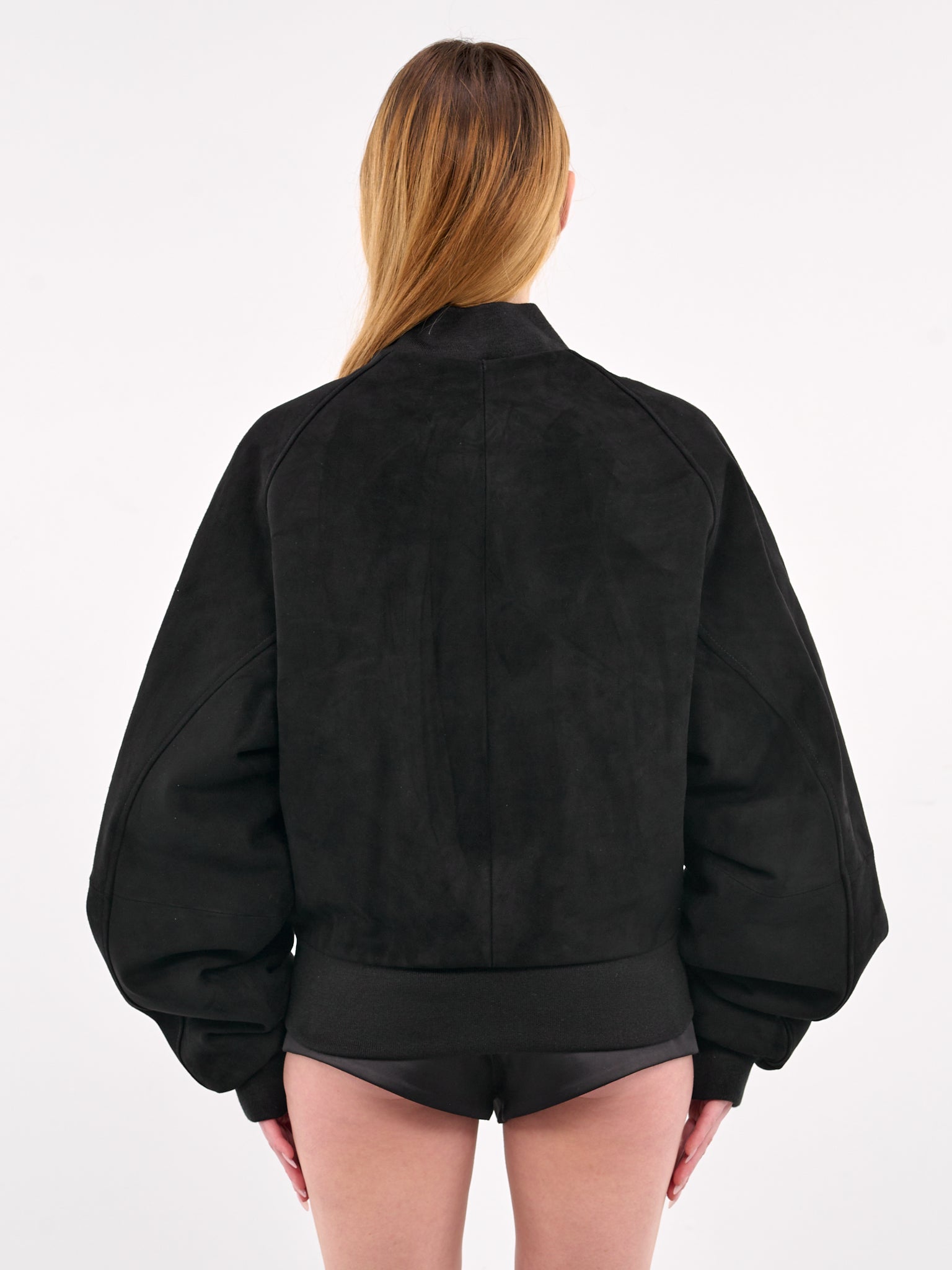 Suede Raglan Bomber Jacket (13011-RAGLAN-BLACK)