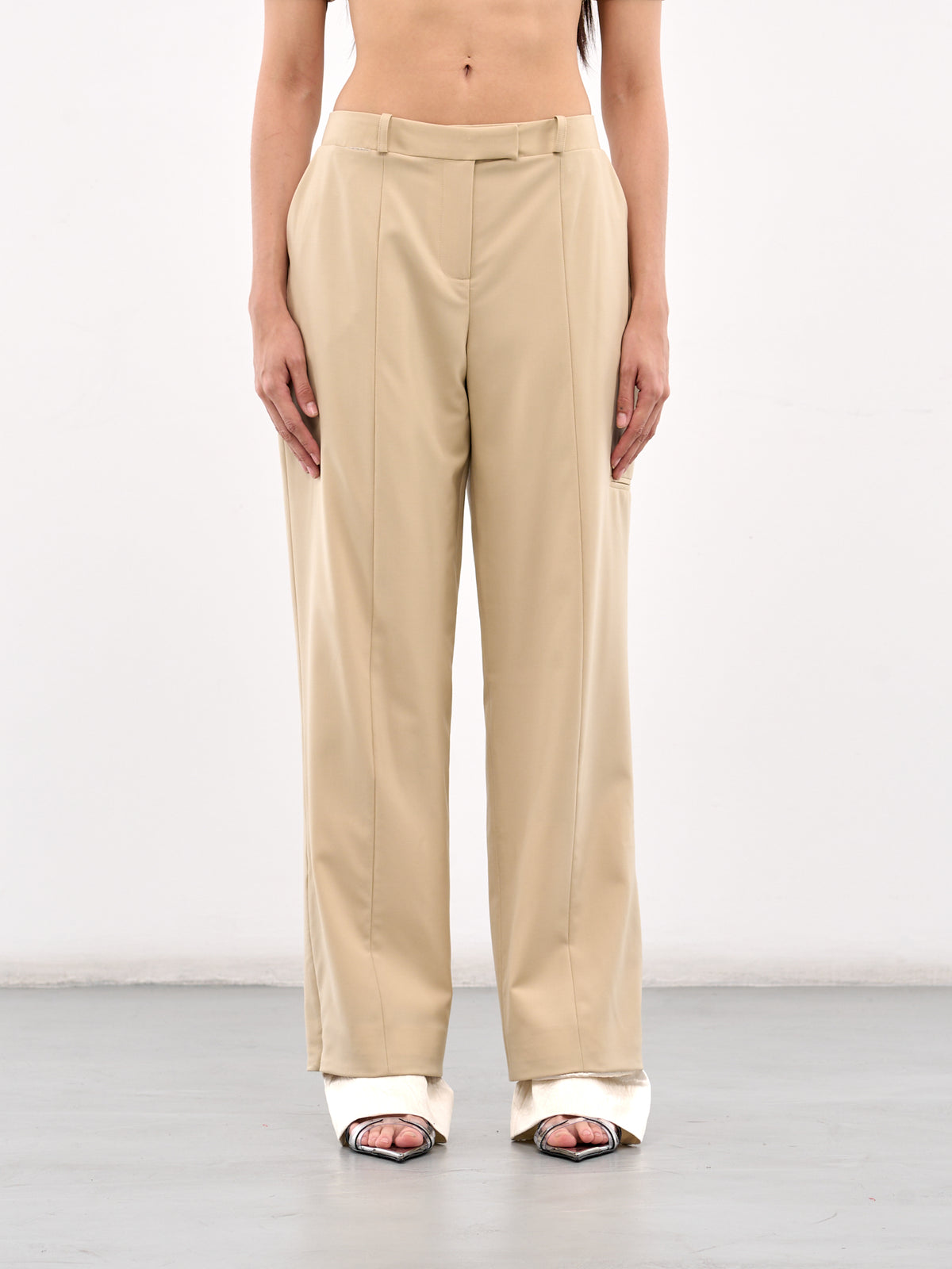 Double Hem Tailored Trousers (144-201-GEMINI-SAND)