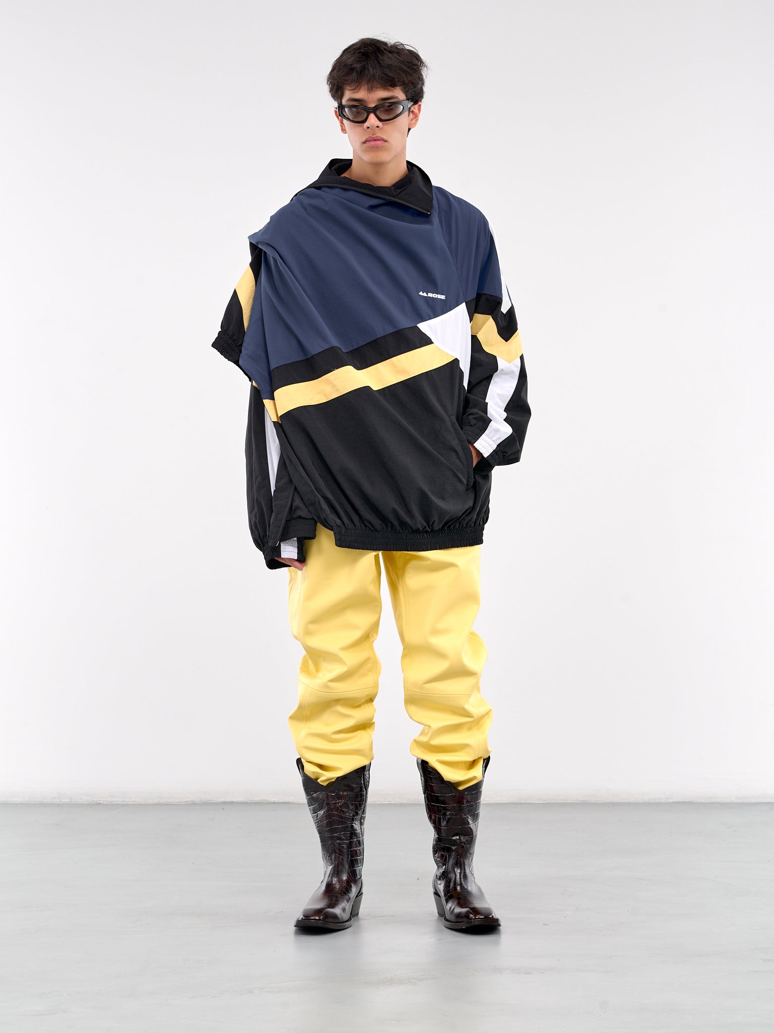 Blanket Track Jacket (150WP01011-BLACK-YELLOW)