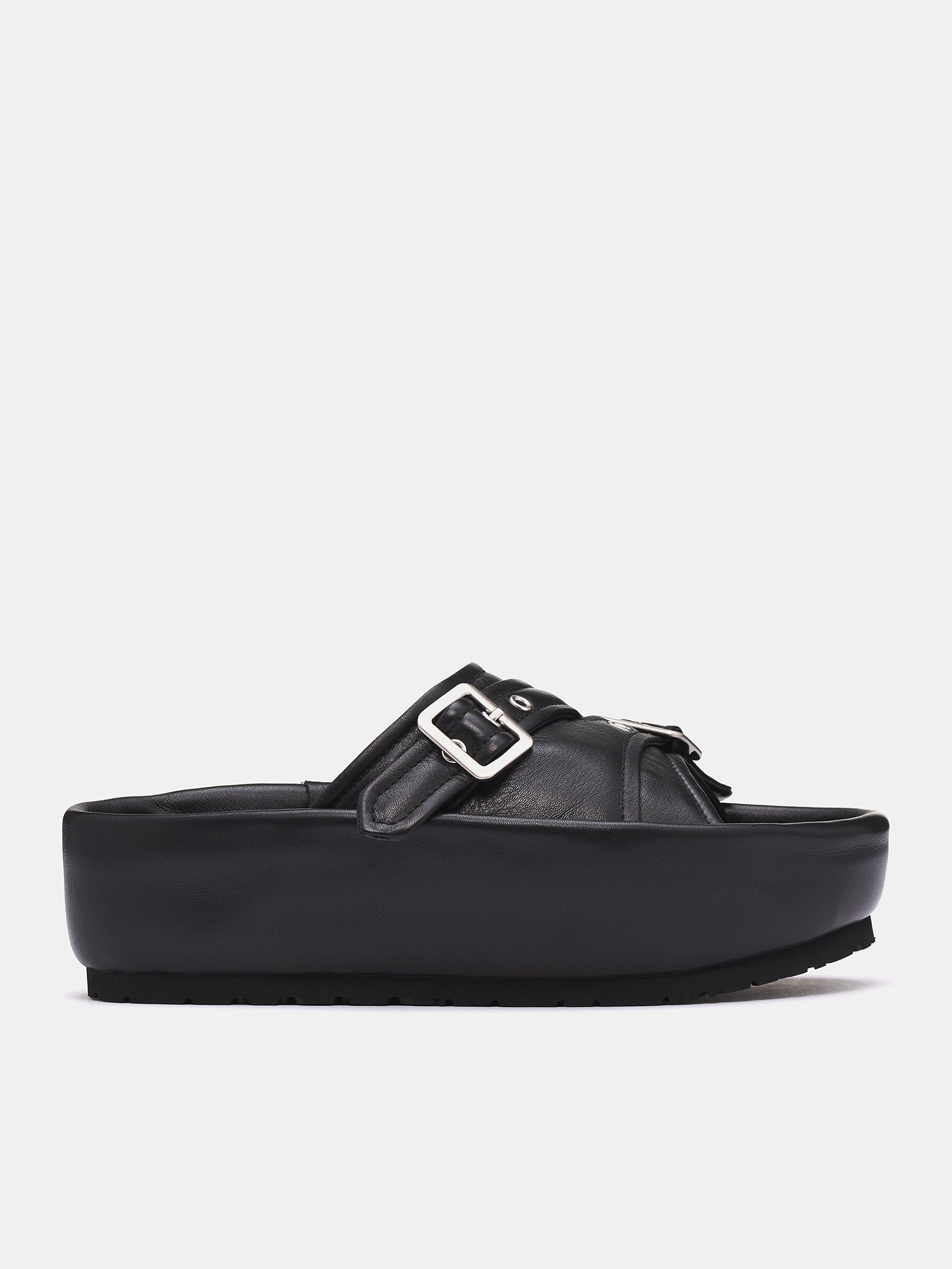 Rider's Buckle Sandals (1525711943-BLACK)