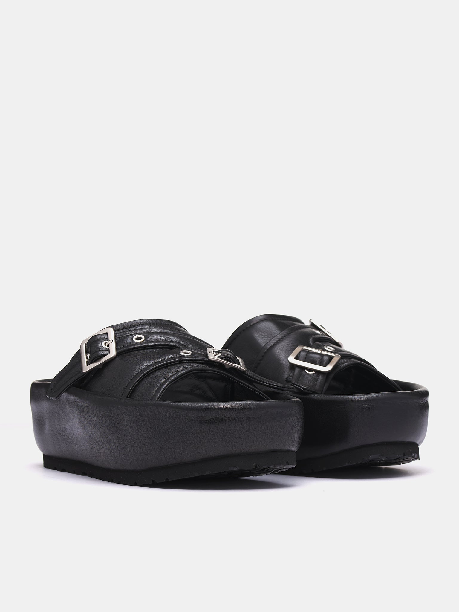 Rider's Buckle Sandals (1525711943-BLACK)