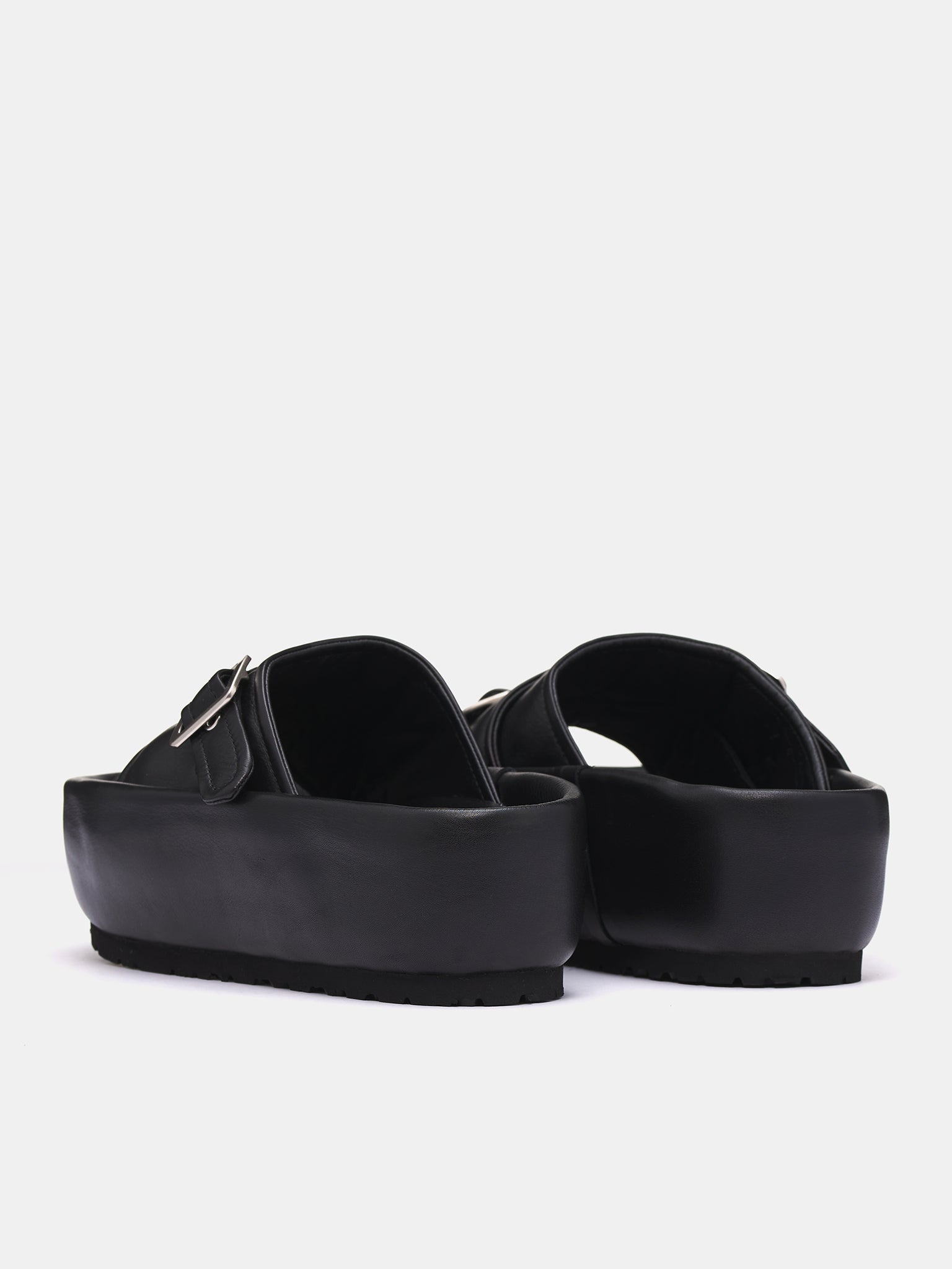 Rider's Buckle Sandals (1525711943-BLACK)