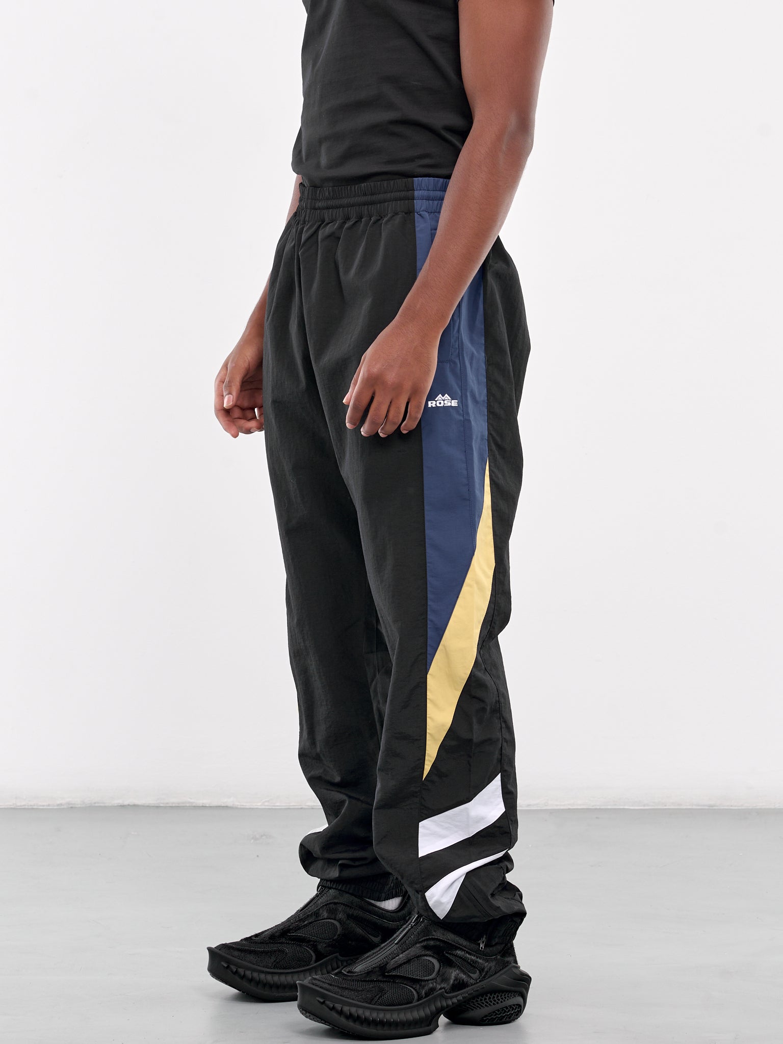 Paneled Track Pants (154WP01011-BLACK-YELLOW)