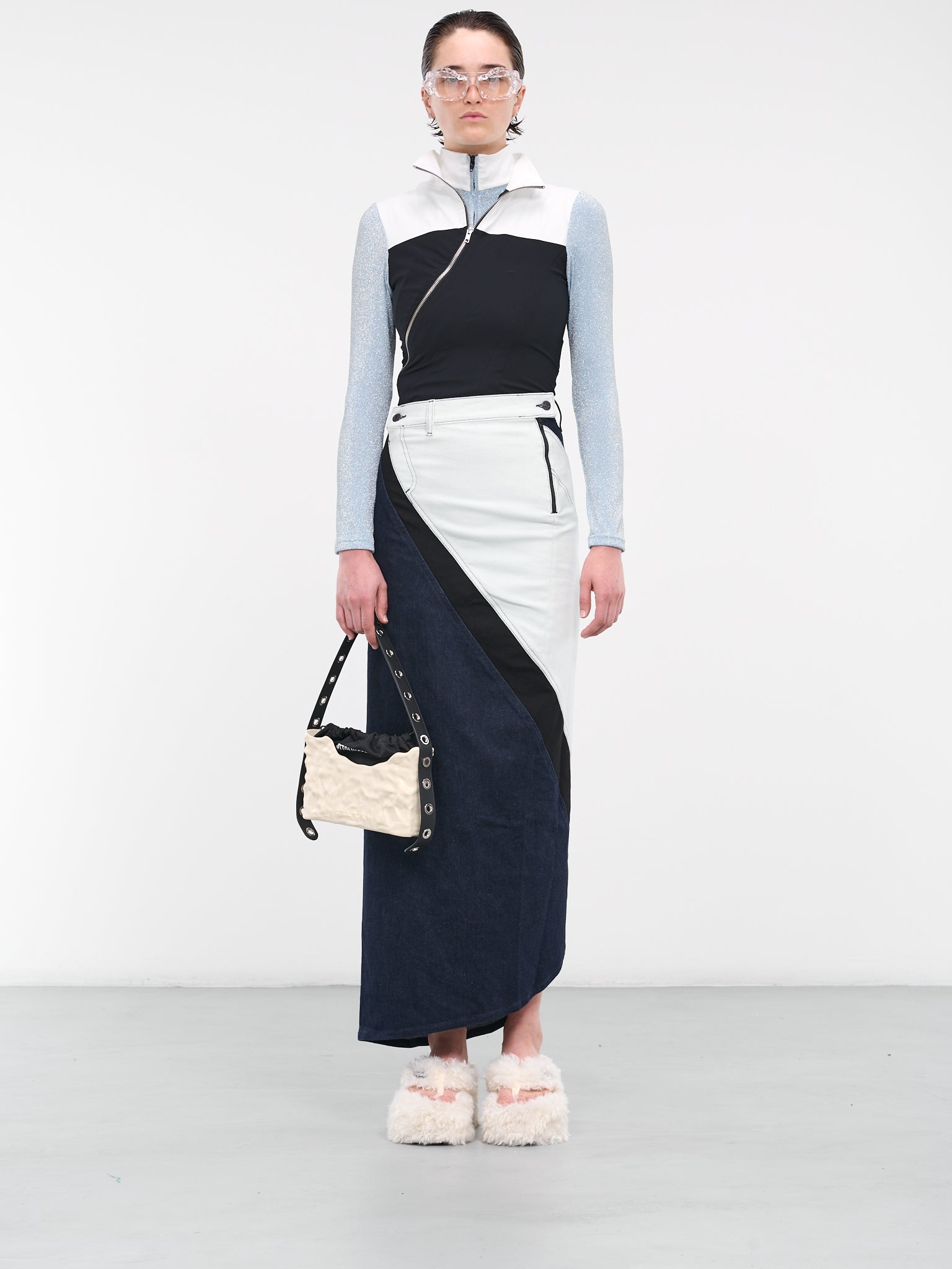Ottolinger panelled denim skirt - Blue