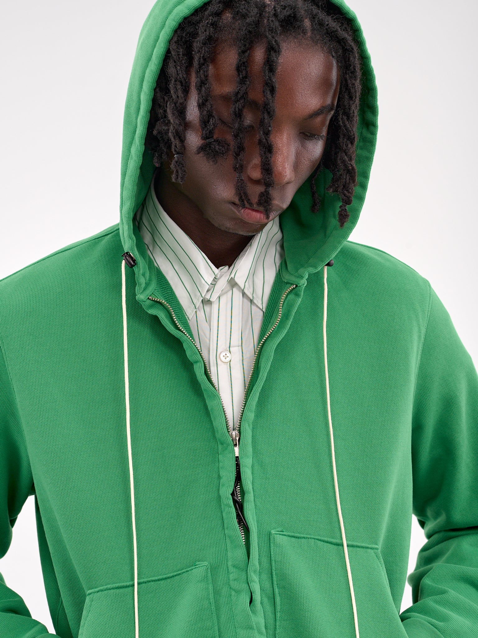 Fitted Zip Hoodie (19-02-01-01-GREEN)