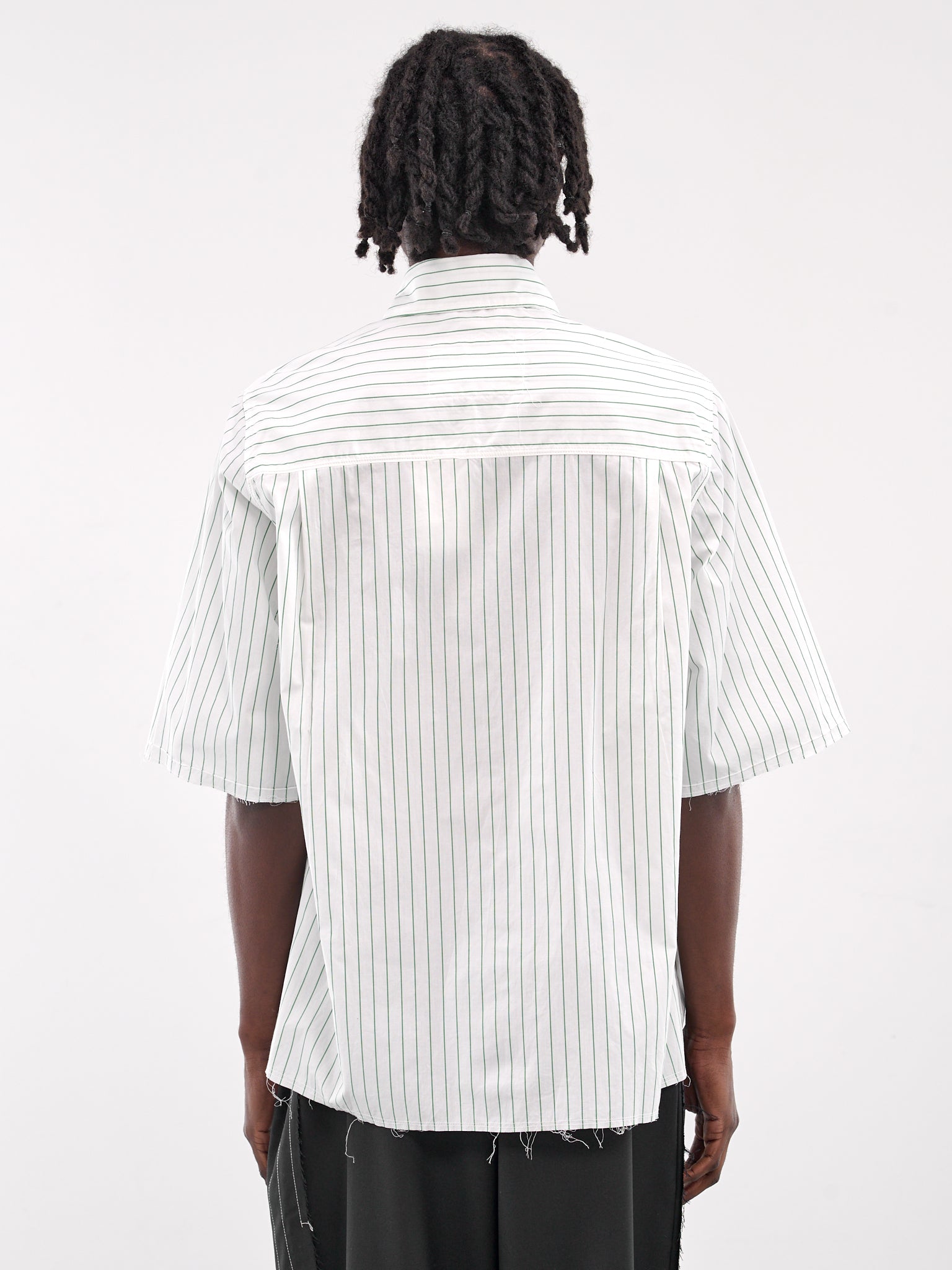 Striped Boxy Shirt (19-04-02-01-WHITE-GREEN-STRIPE)