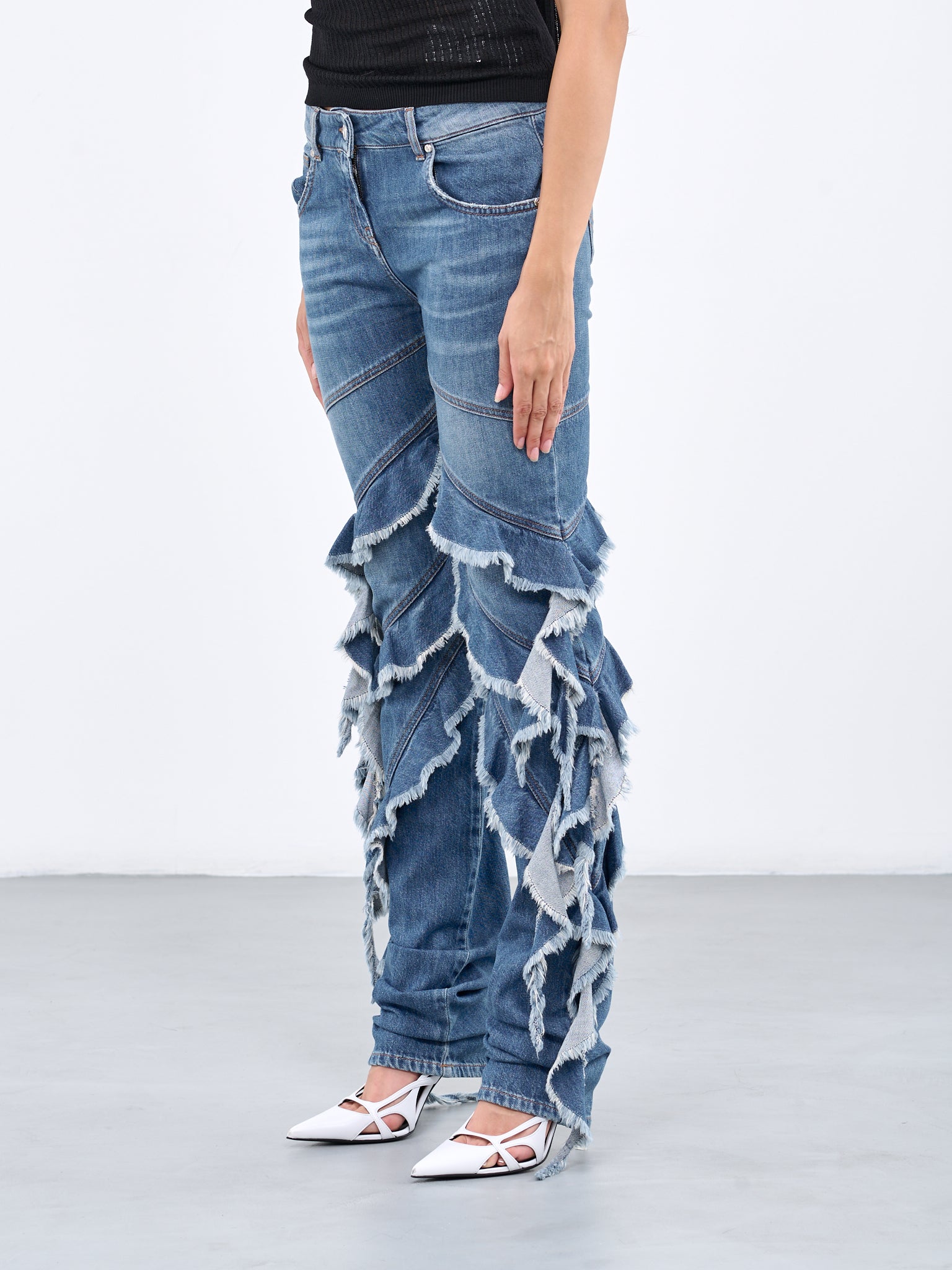 BLUMARINE Ruffle Jeans | H.Lorenzo - side