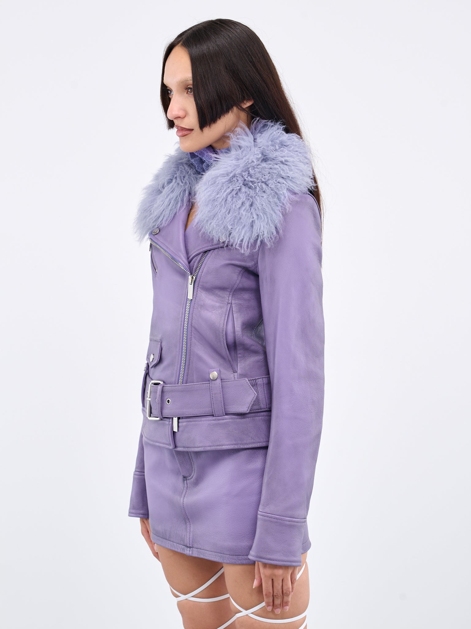 BLUMARINE Faux-Fur Biker Jacket | H.Lorenzo